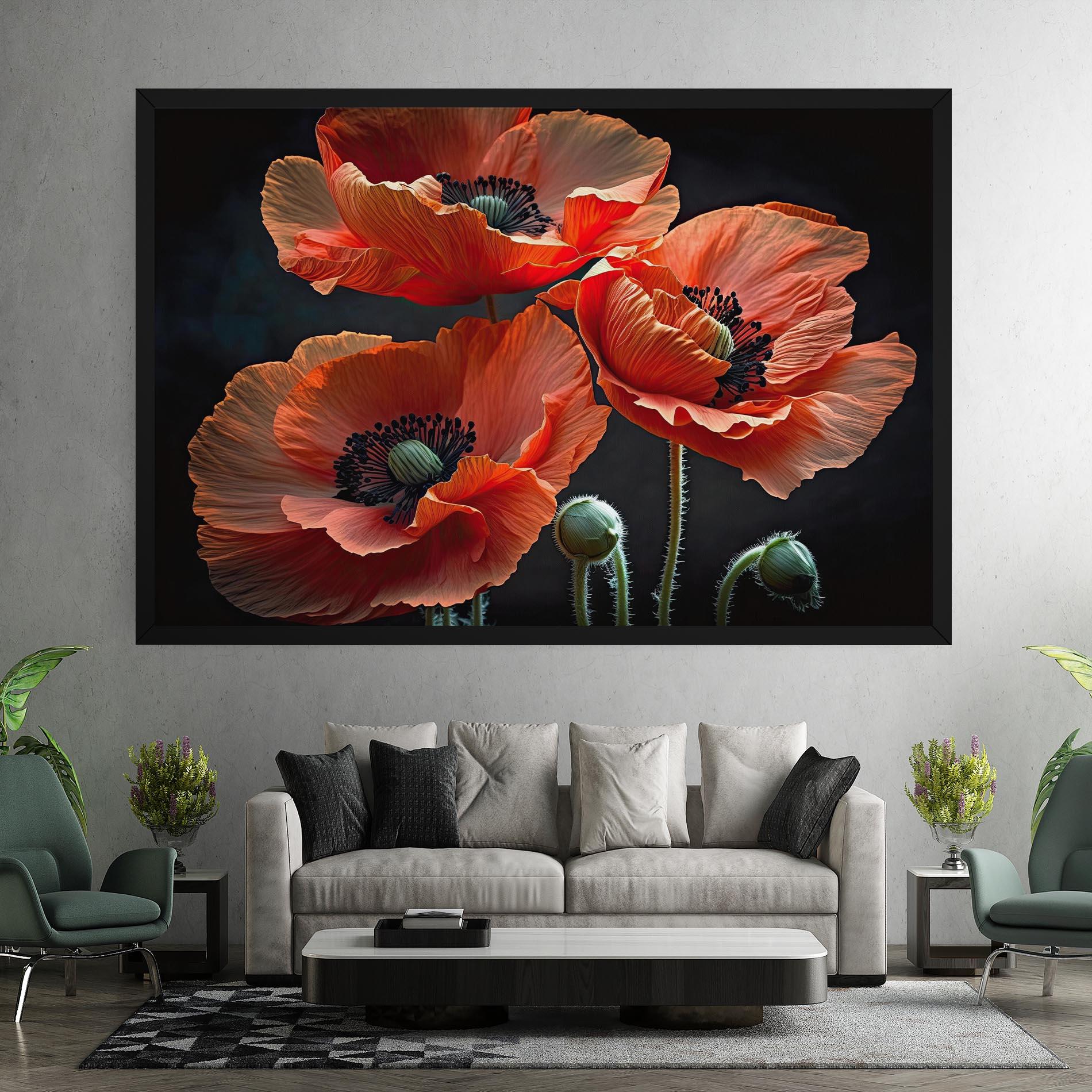 Картина на платно 3 Poppies mockup 7