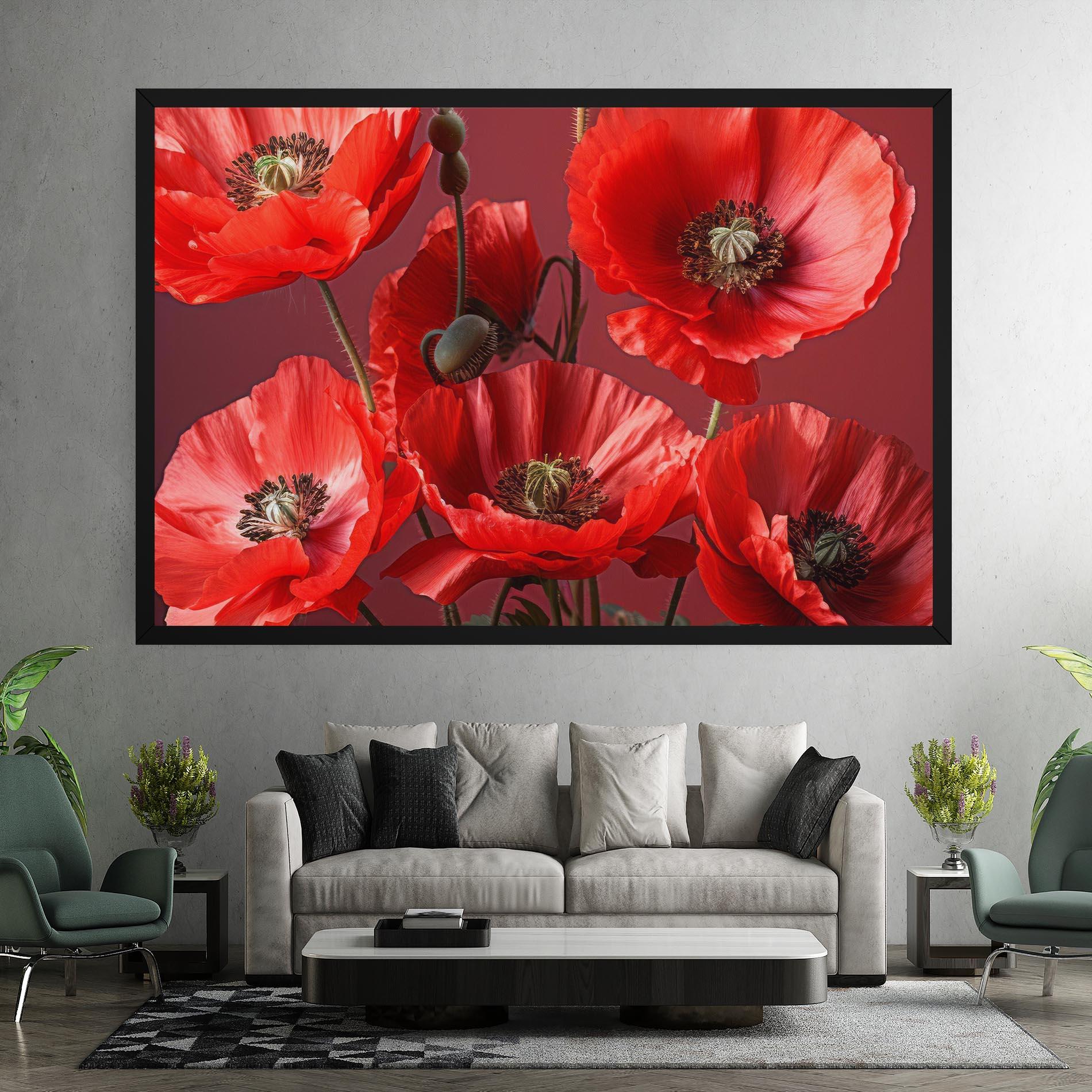 Картина на платно Red Poppies mockup 7