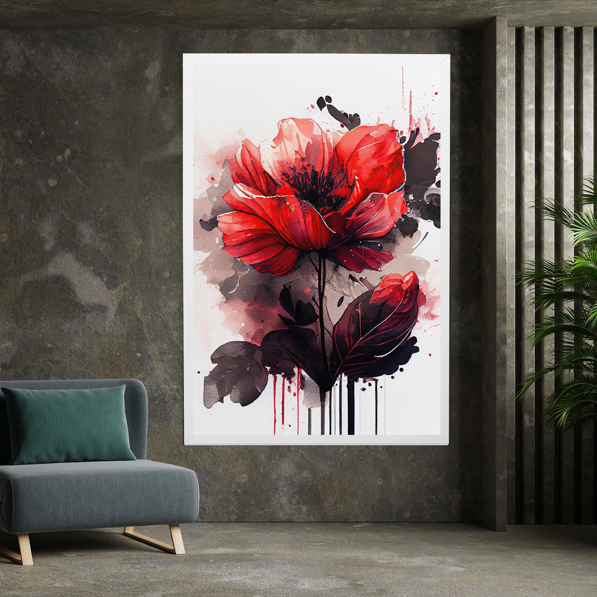 Картина на платно Watercolor Poppy mockup 7
