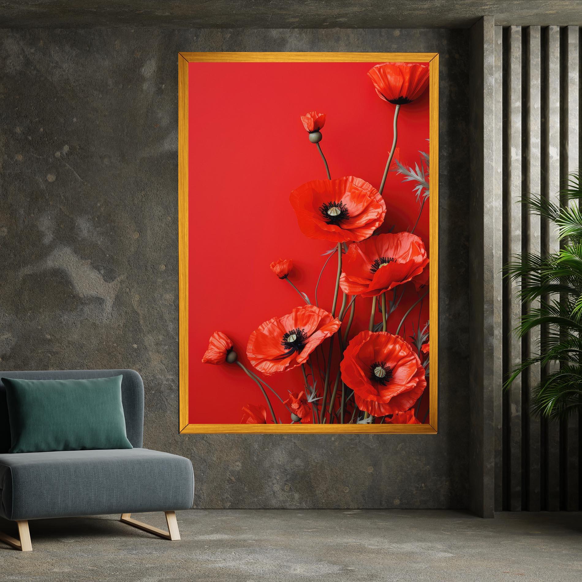Картина на платно Poppies On The Table mockup 7