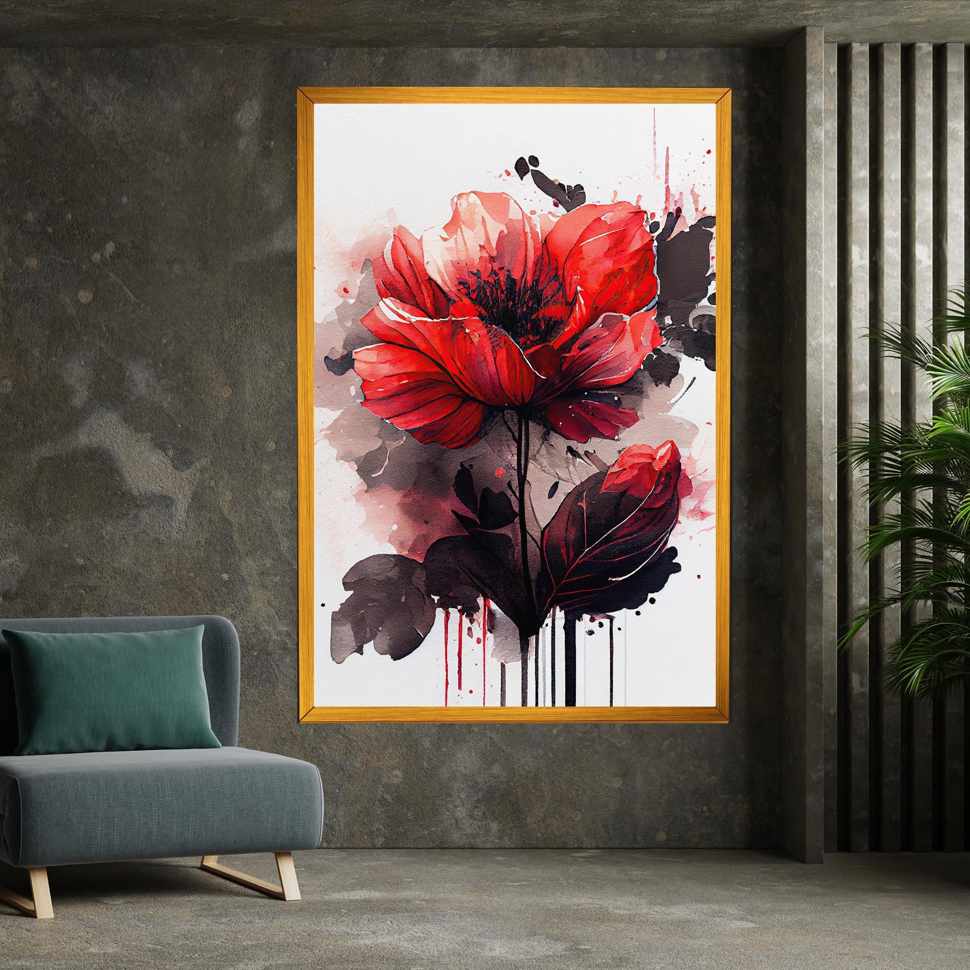 Картина на платно Watercolor Poppy mockup 7