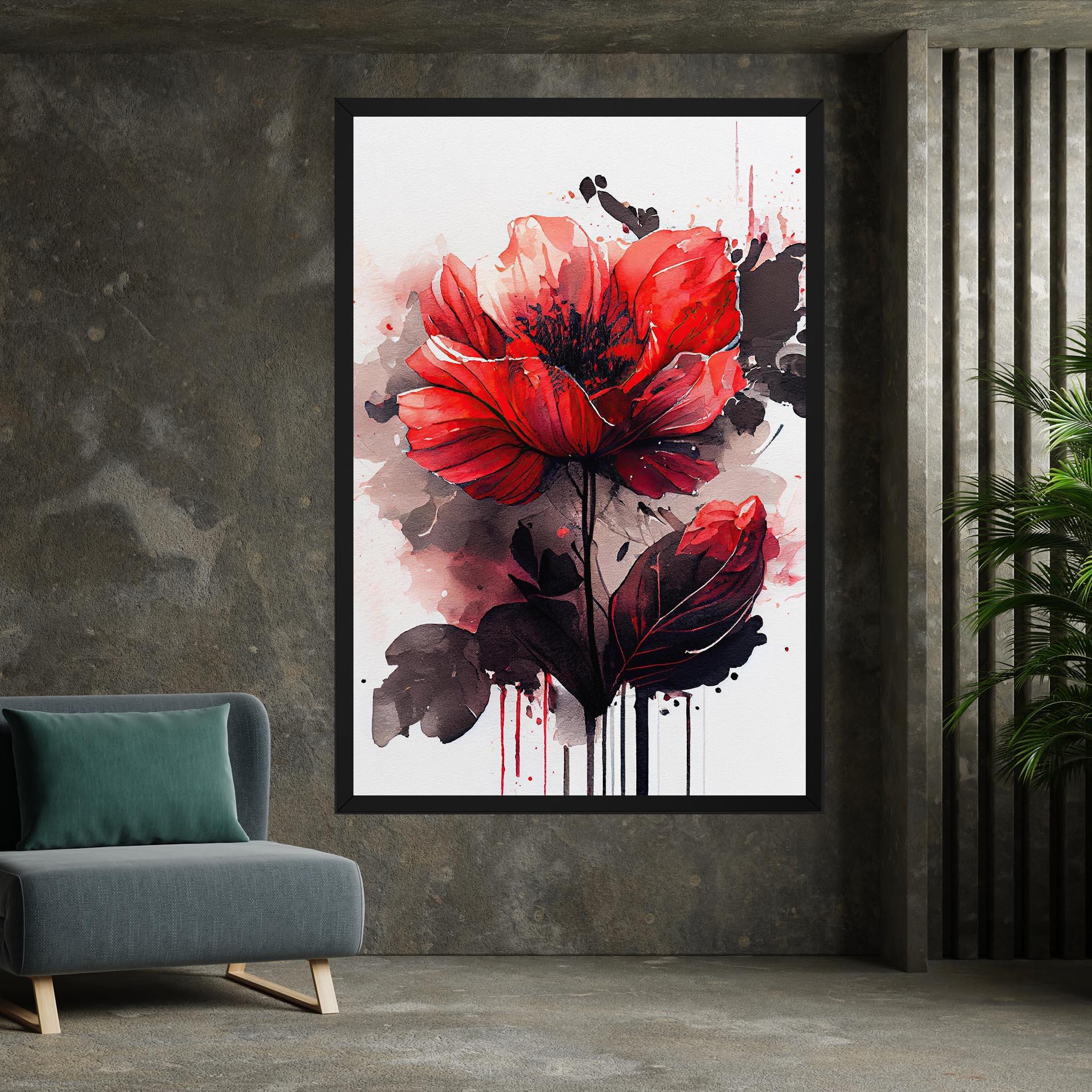 Картина на платно Watercolor Poppy mockup 7