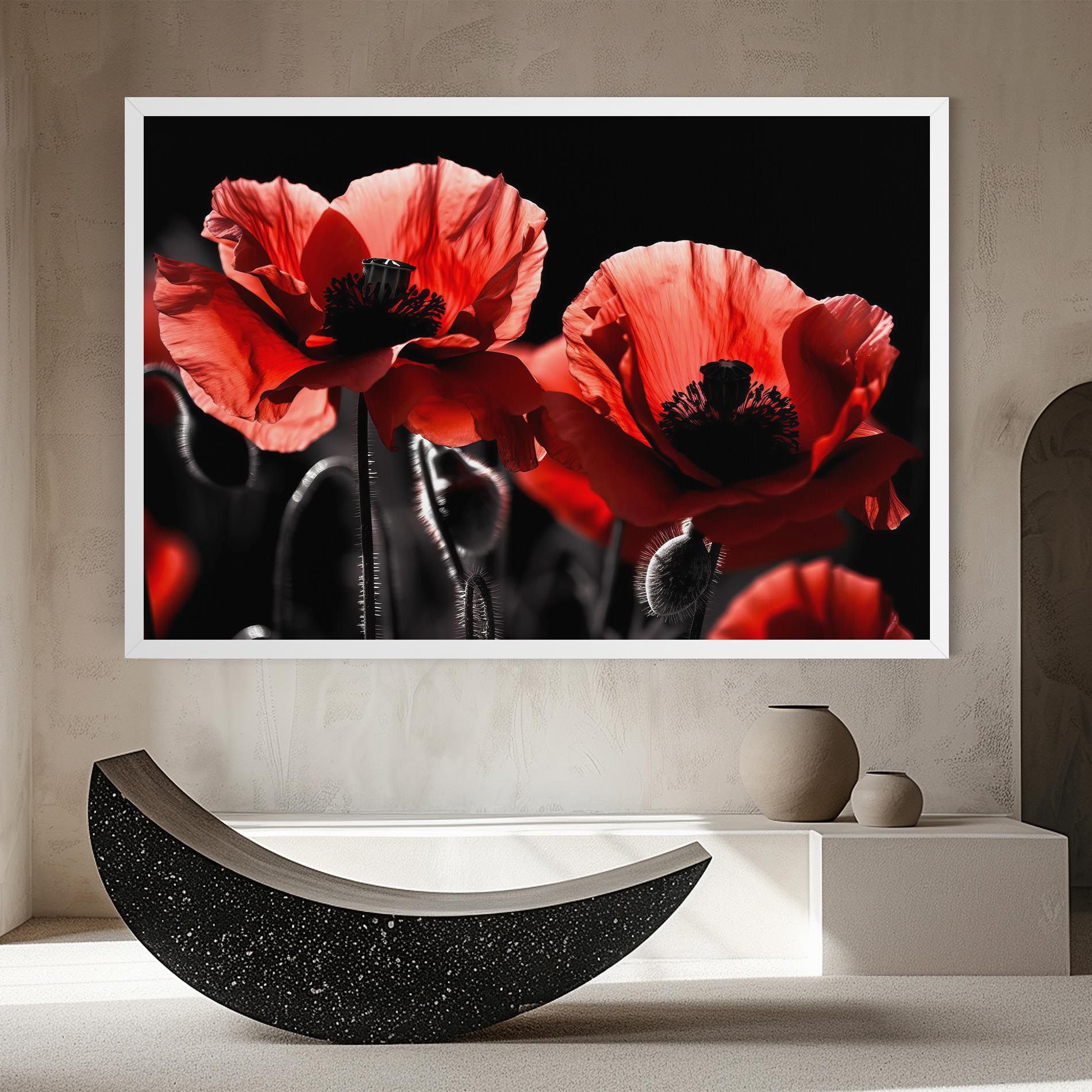Light Red Poppy On Black mockup 8