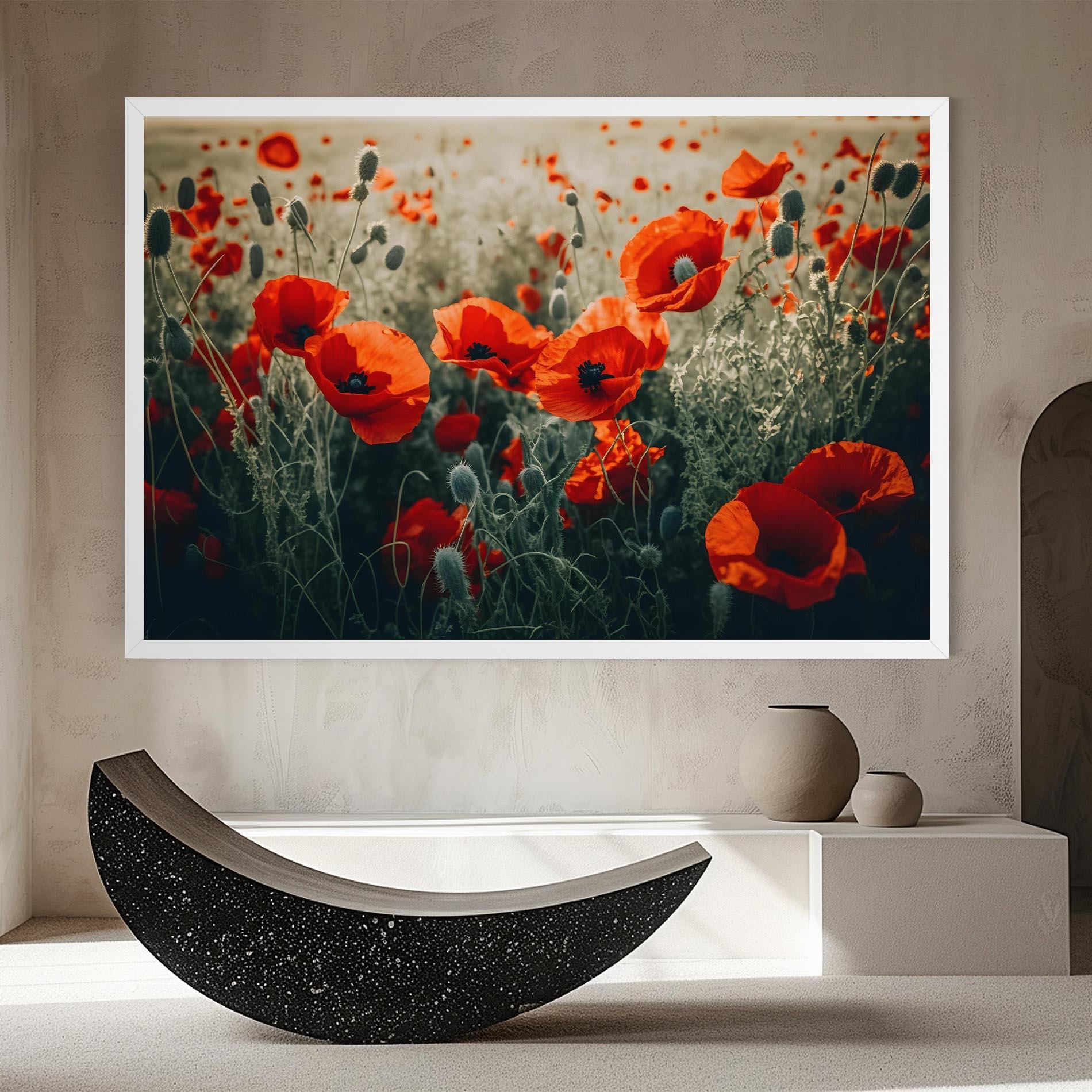 Картина на платно Poppy Grass Field mockup 8