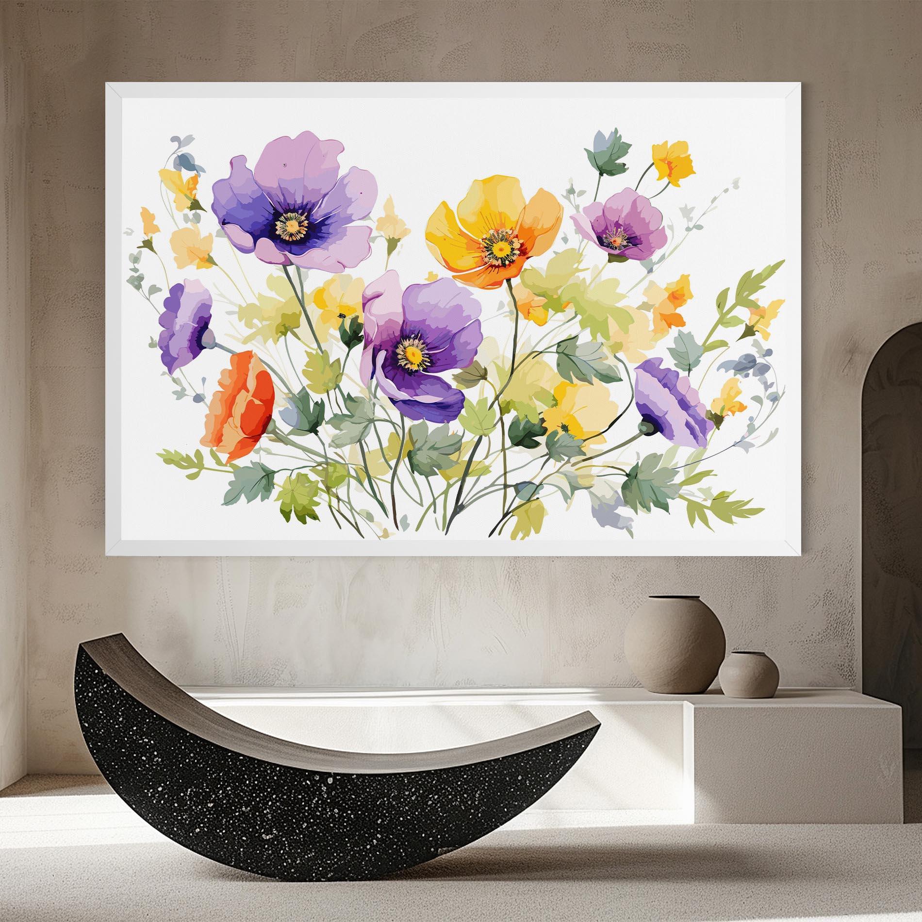 Картина на платно Purple Orange Poppy mockup 8