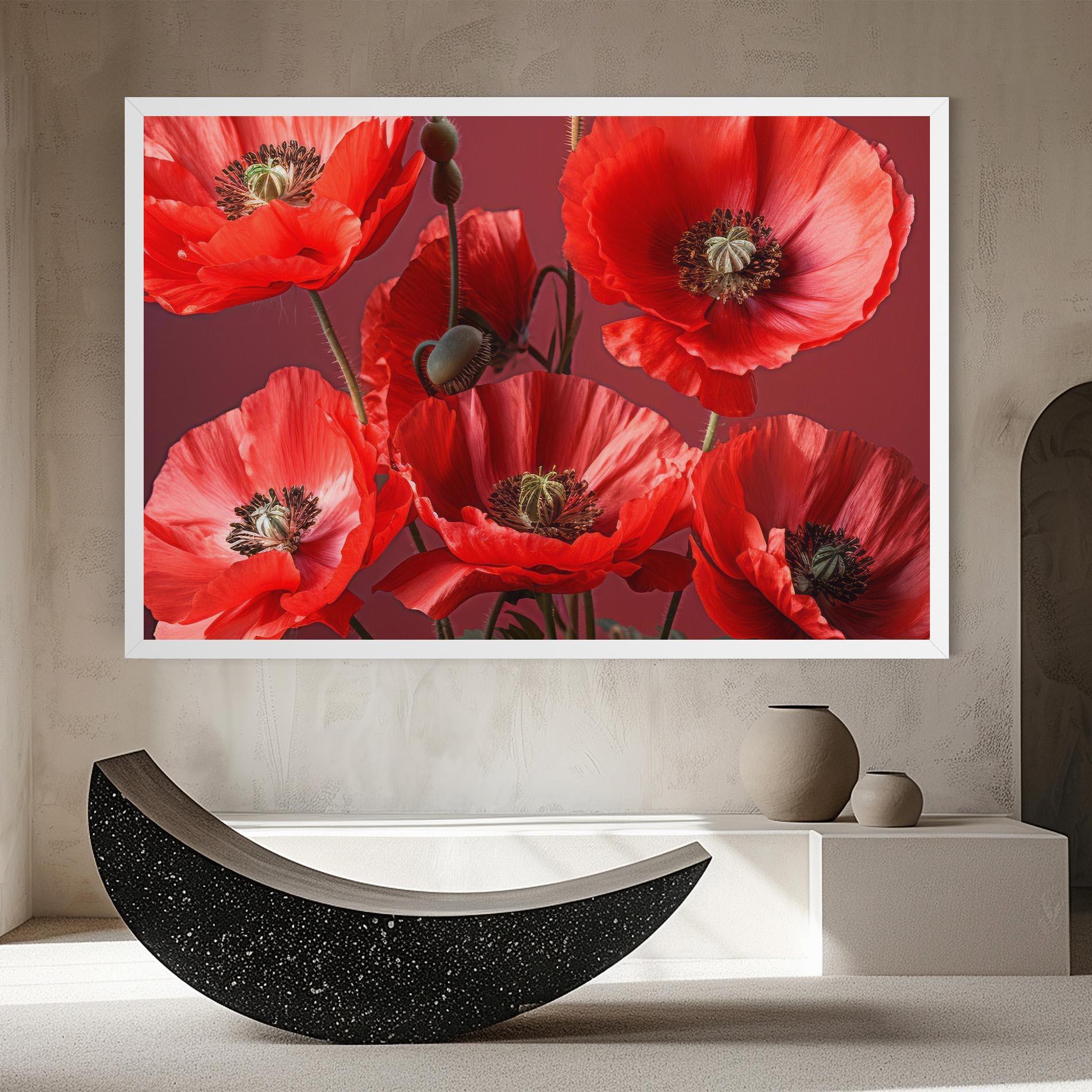 Картина на платно Red Poppies mockup 8