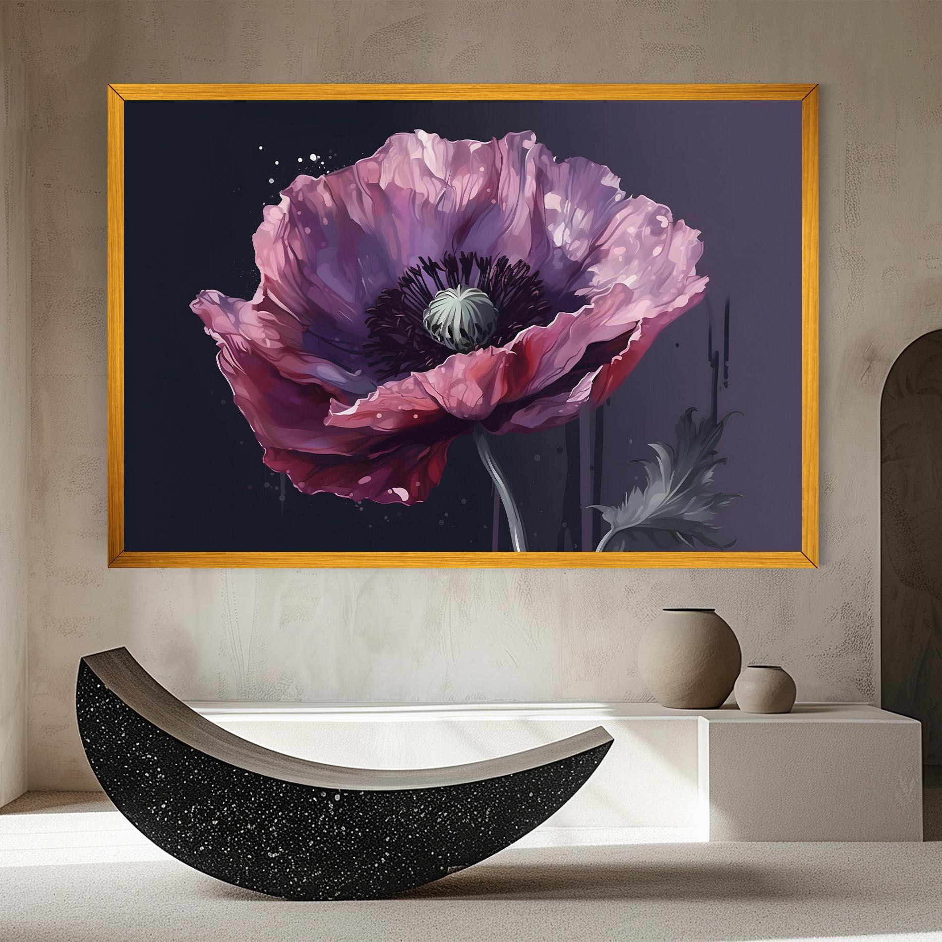 Картина на платно Light Purple Poppy mockup 8