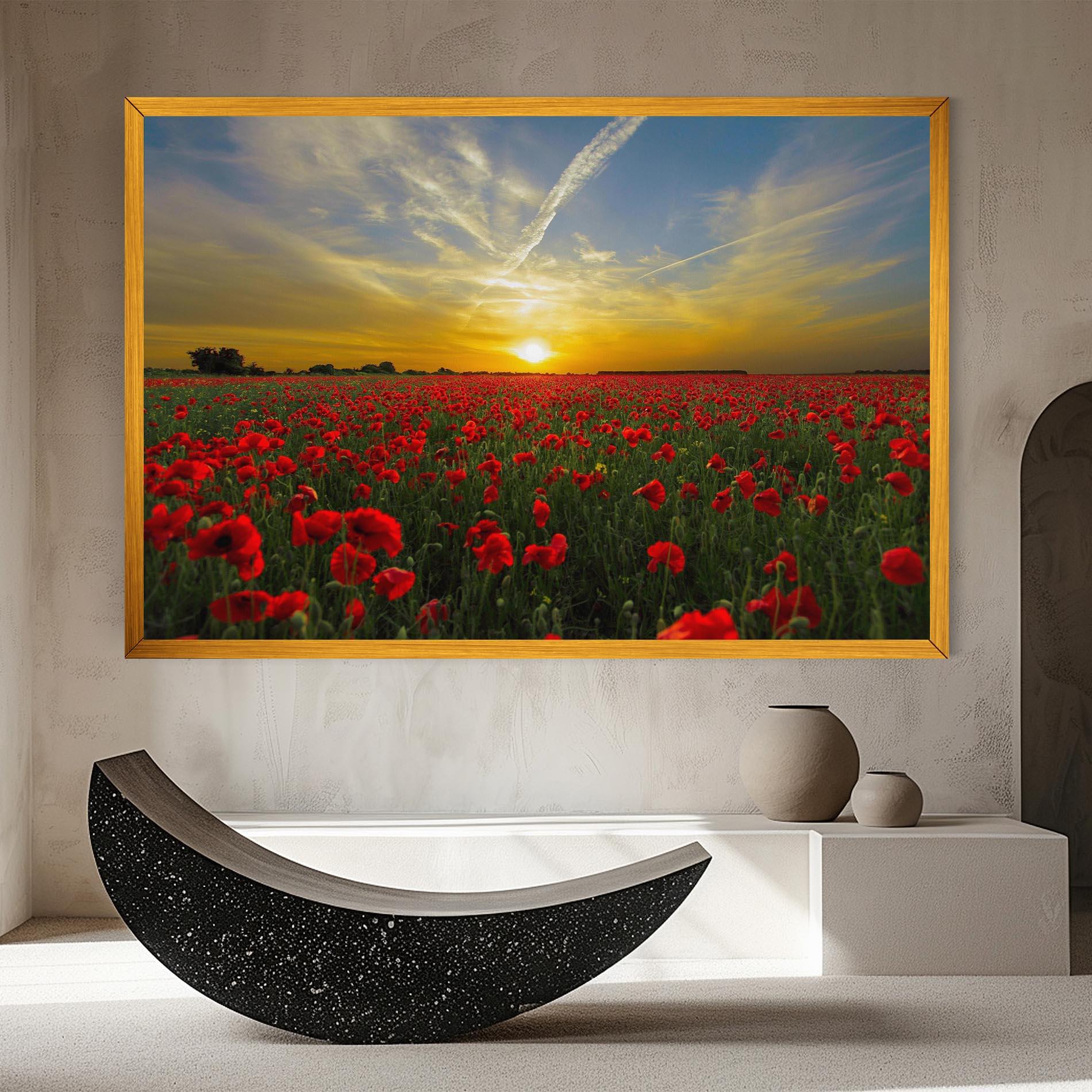 Картина на платно Poppies Sunset mockup 8