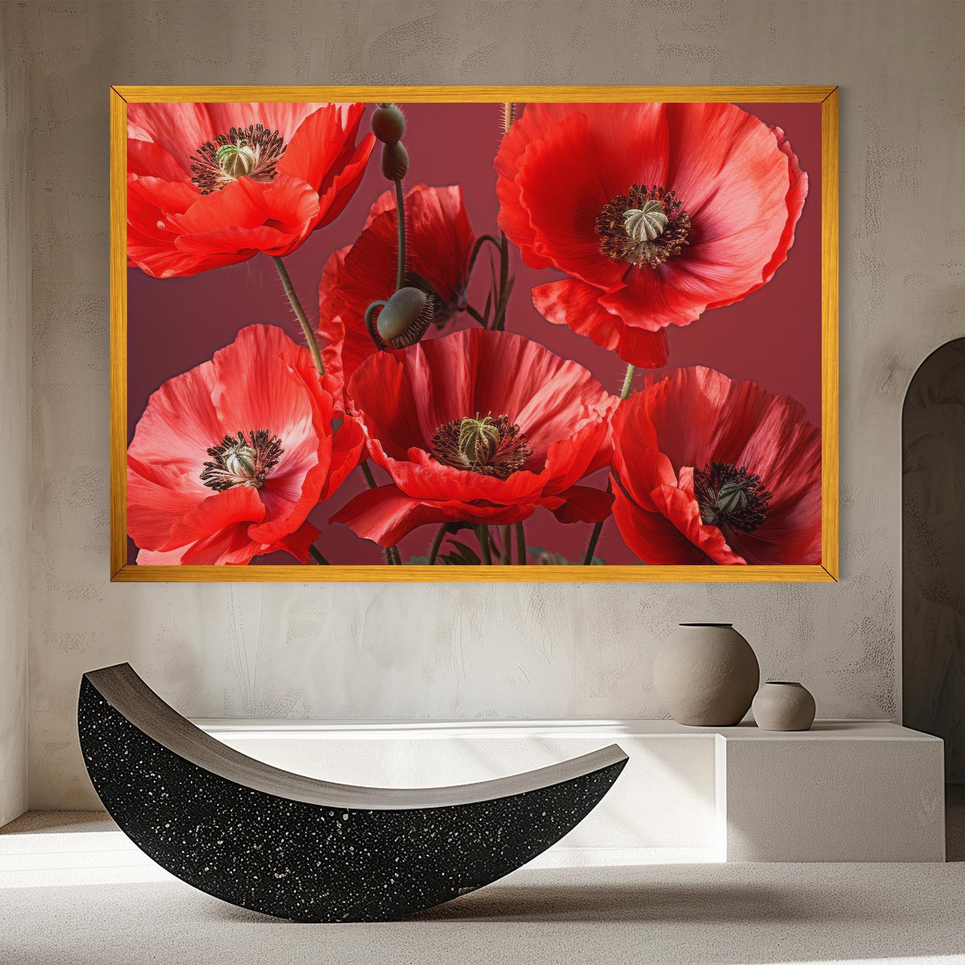 Картина на платно Red Poppies mockup 8