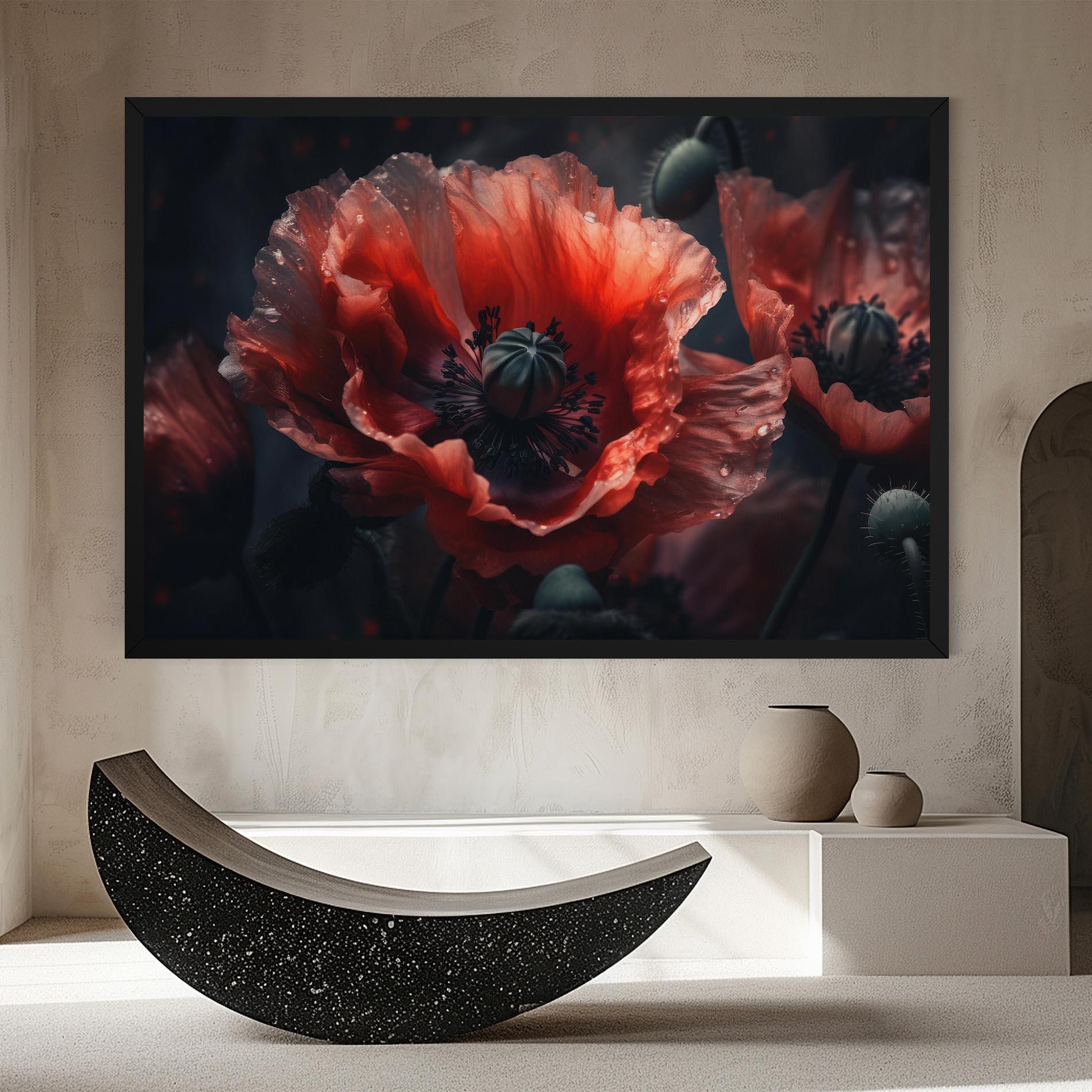 Картина на платно Dark Shade Poppy mockup 8