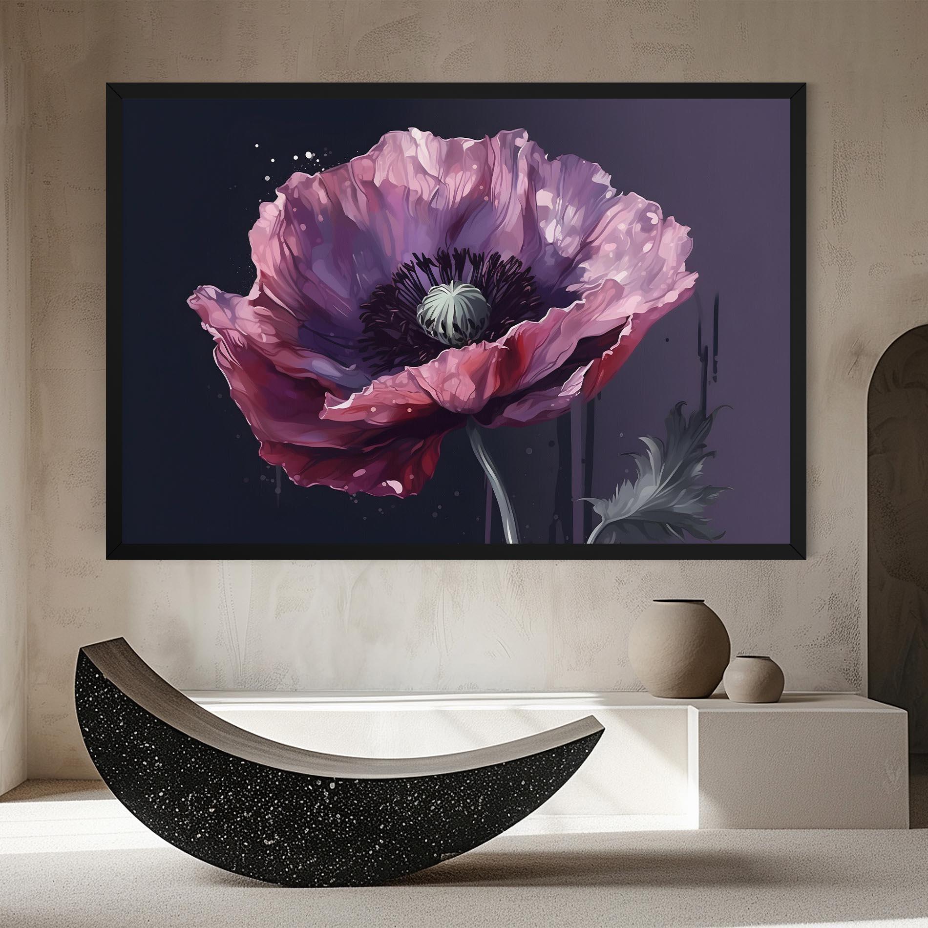 Картина на платно Light Purple Poppy mockup 8