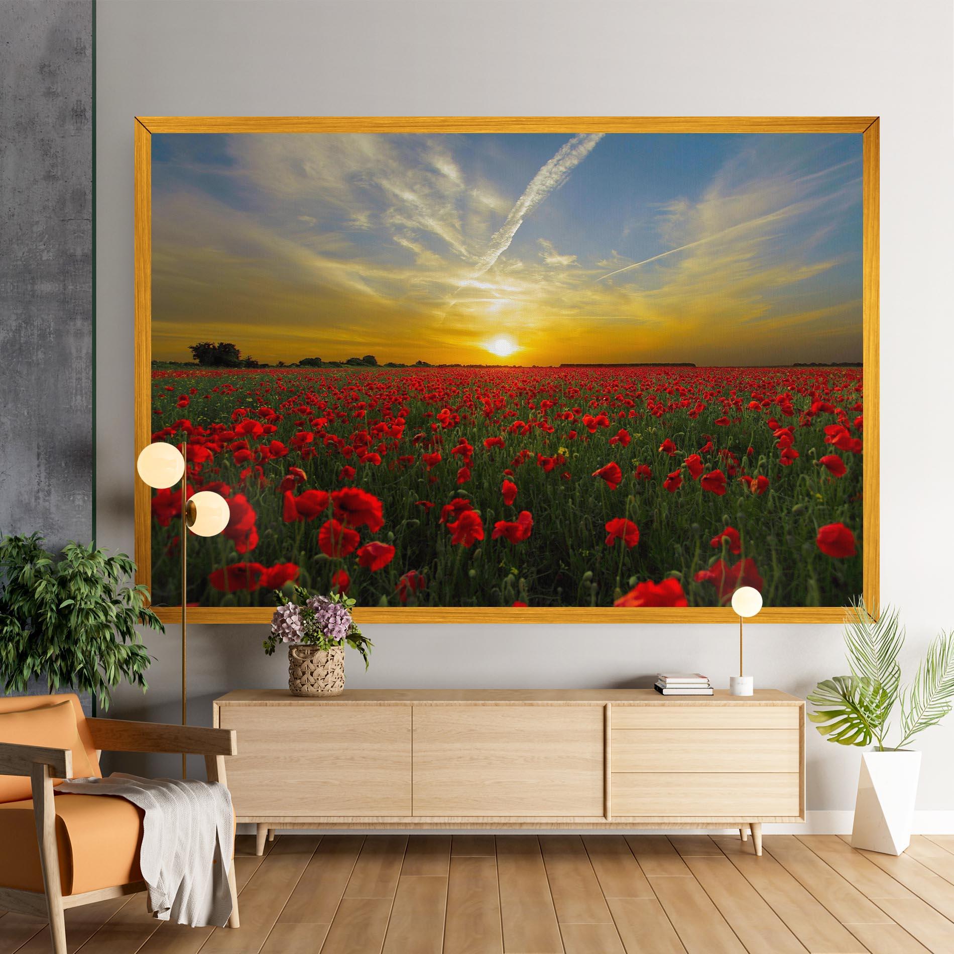 Картина на платно Poppies Sunset mockup 9