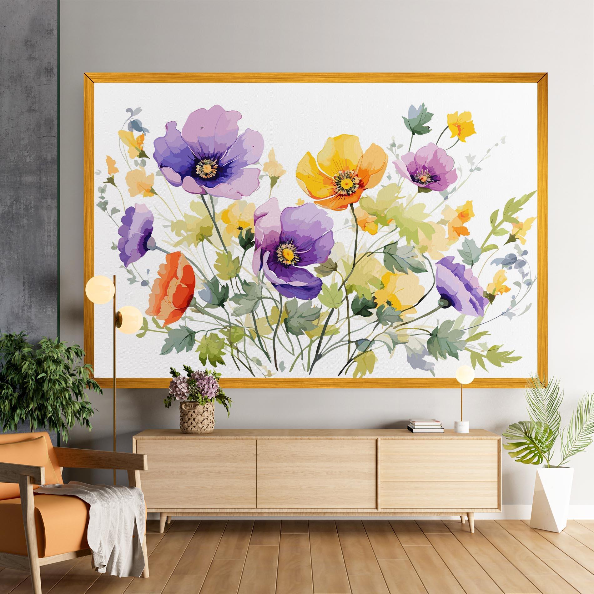 Картина на платно Purple Orange Poppy mockup 9