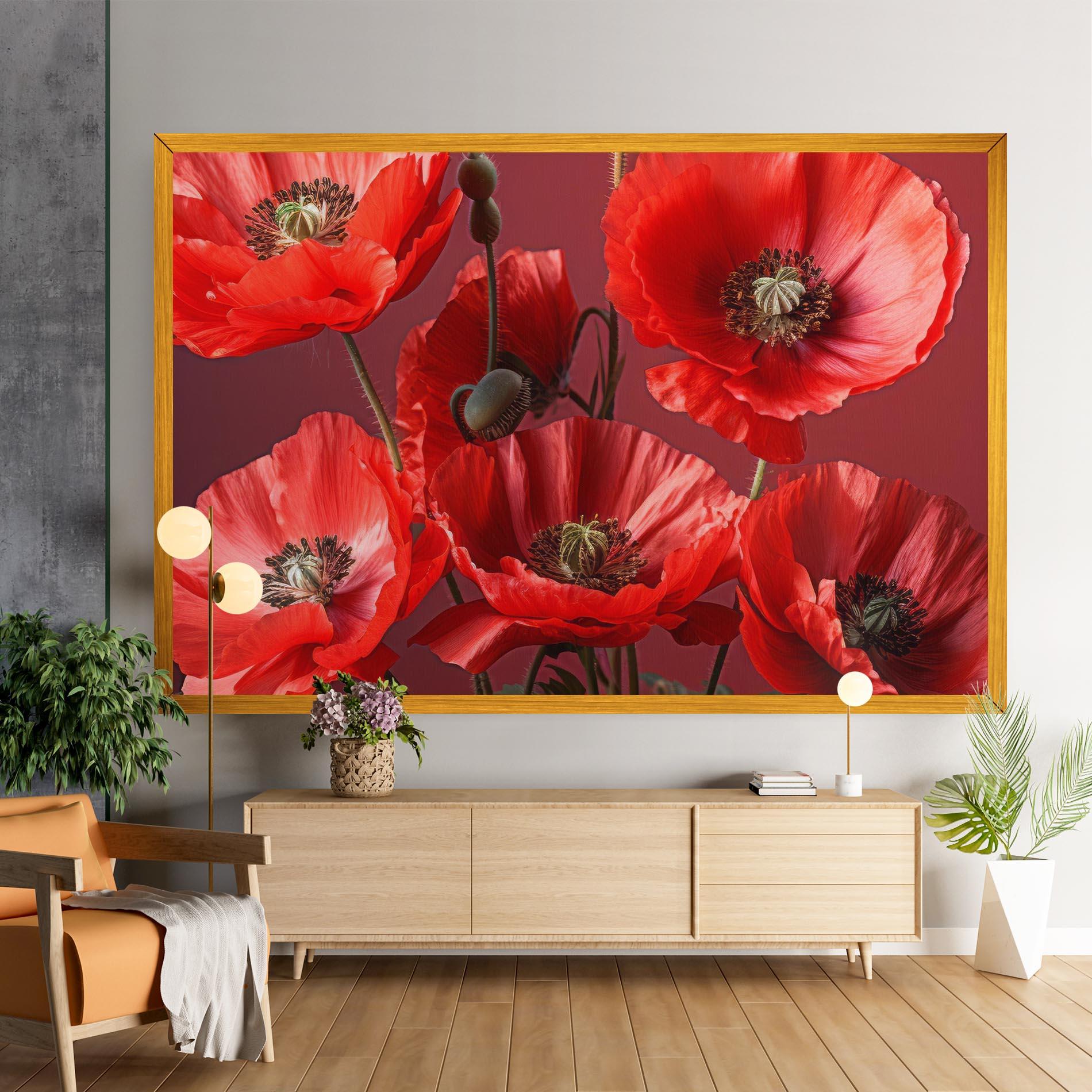 Картина на платно Red Poppies mockup 9