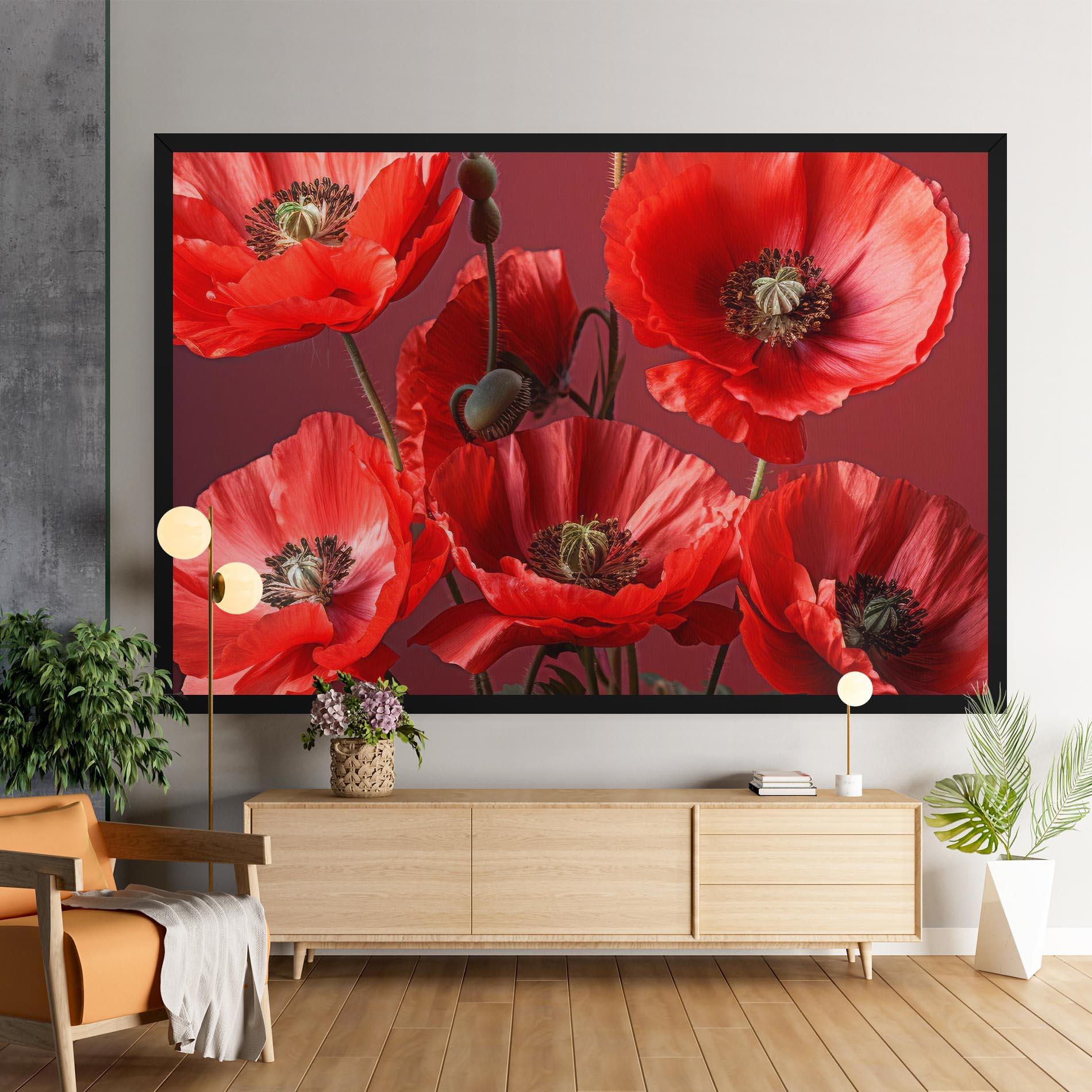 Картина на платно Red Poppies mockup 9