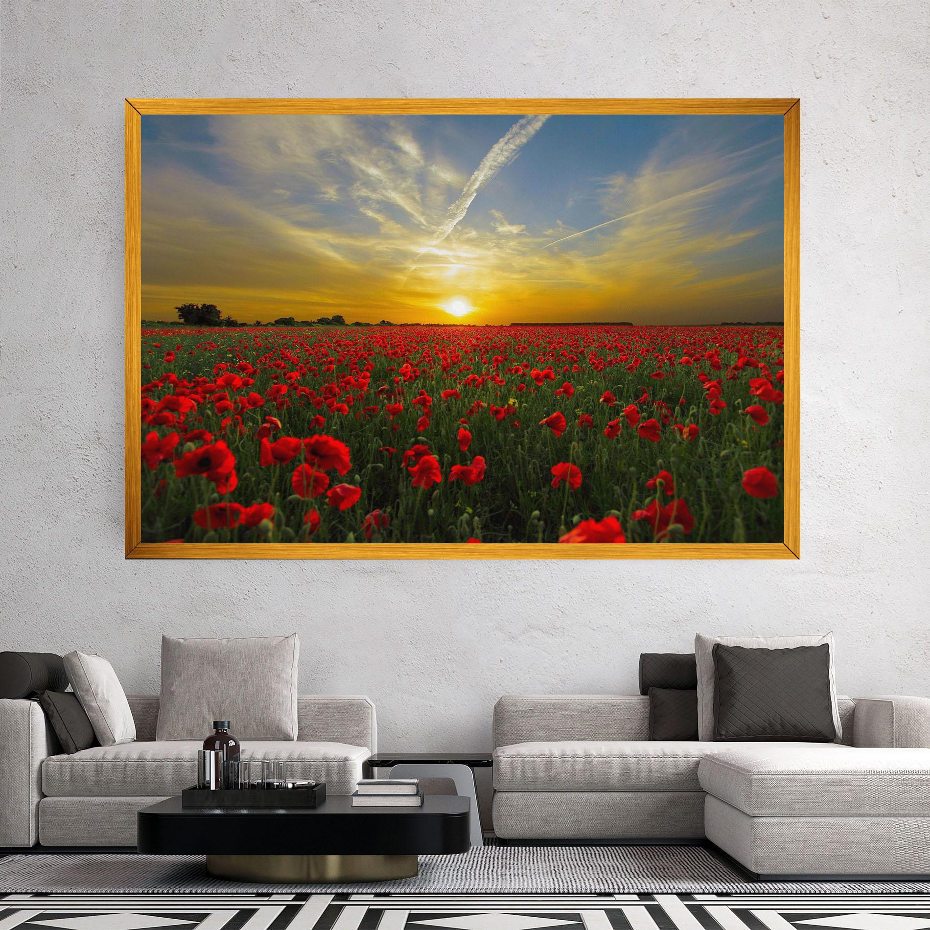 Картина на платно Poppies Sunset mockup 2