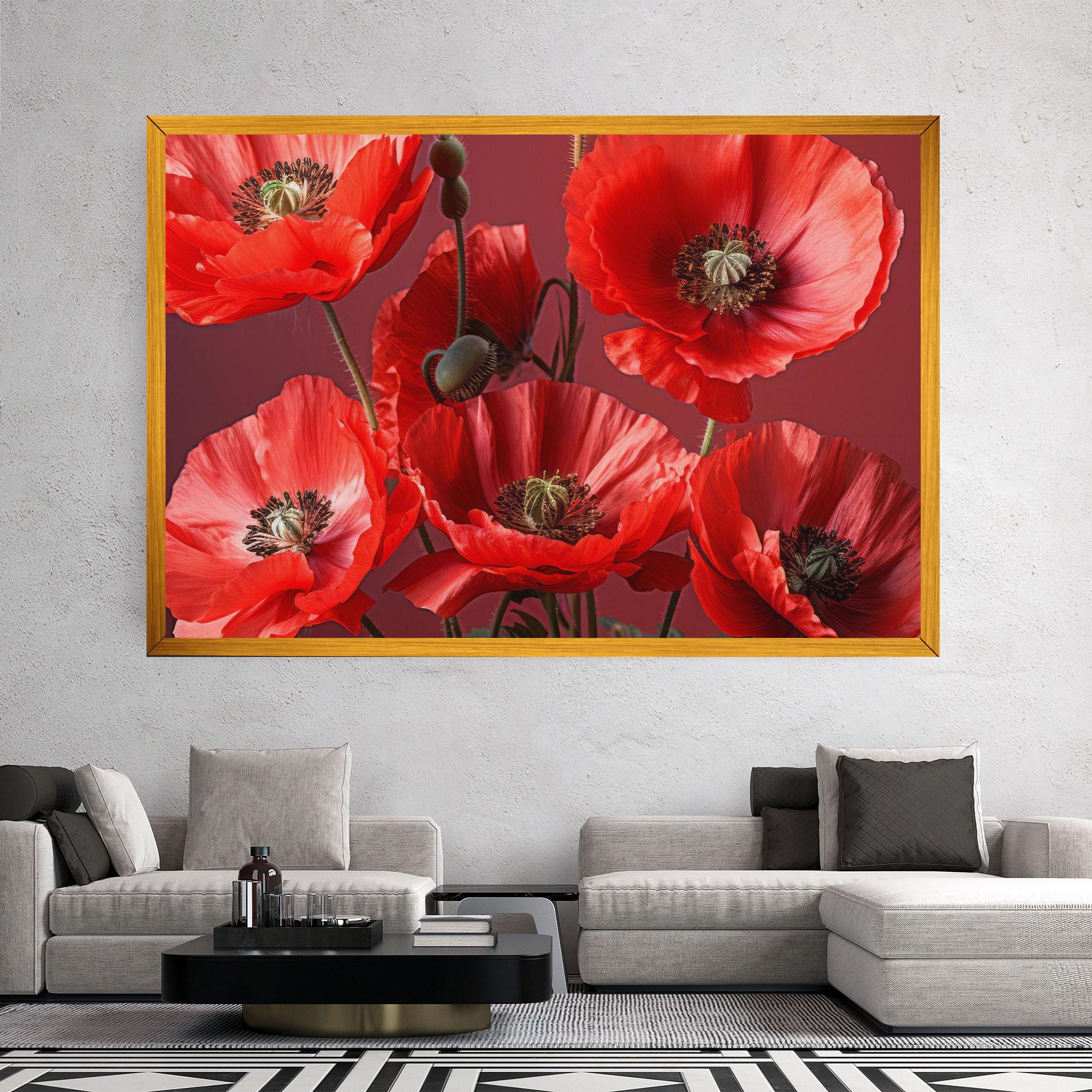 Картина на платно Red Poppies mockup 2