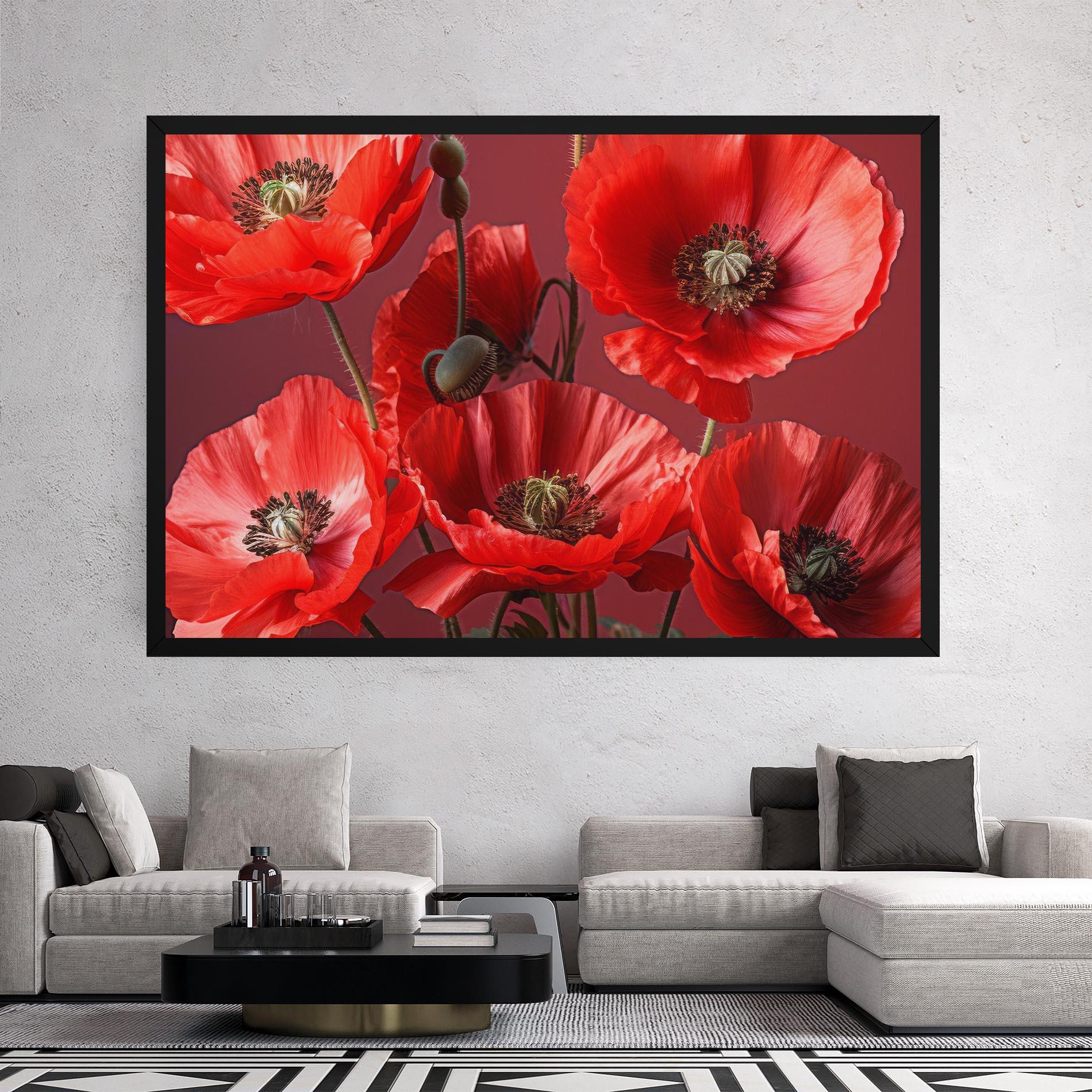 Картина на платно Red Poppies mockup 2