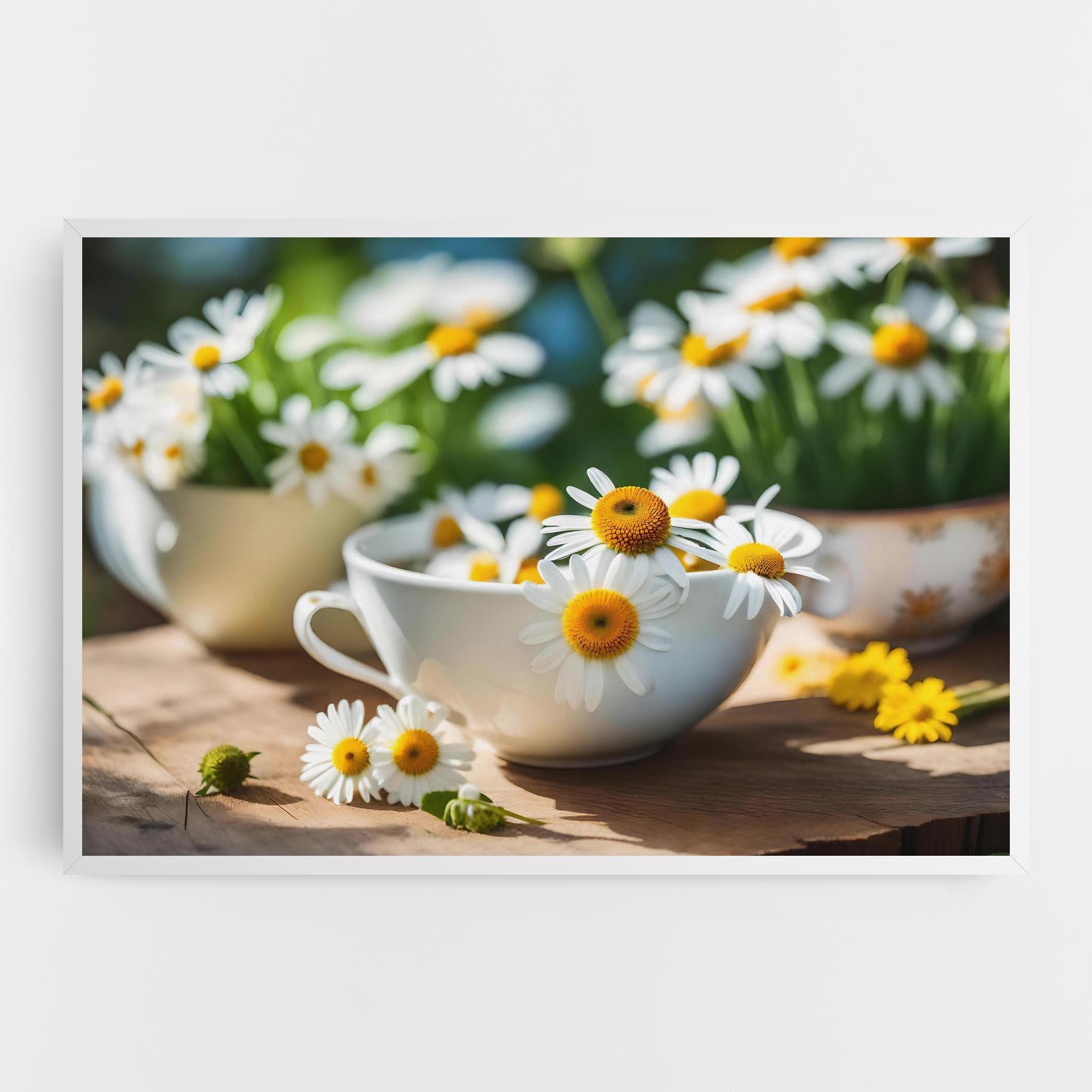 Картина на платно Daisies In A Cup mockup 0