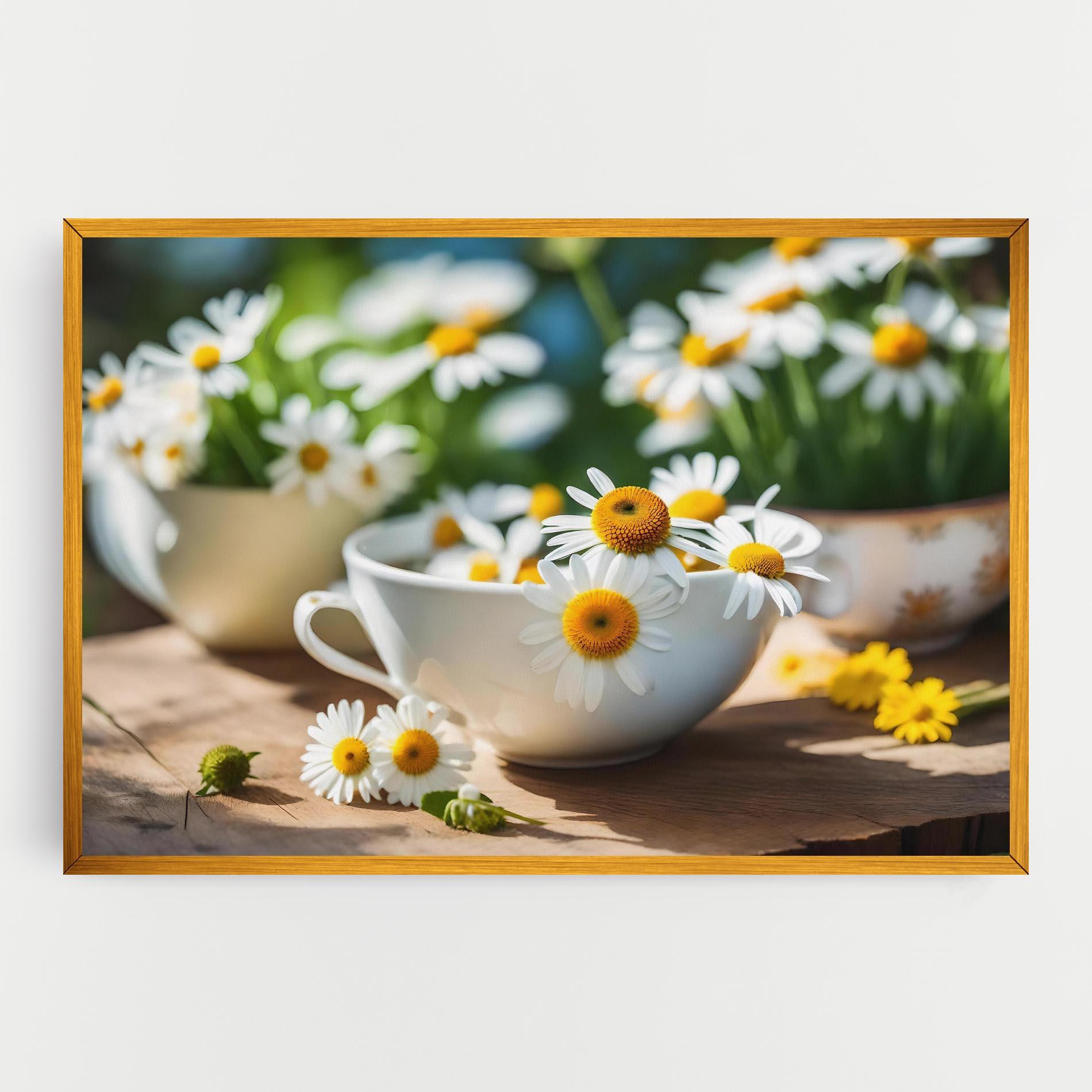 Картина на платно Daisies In A Cup mockup 0