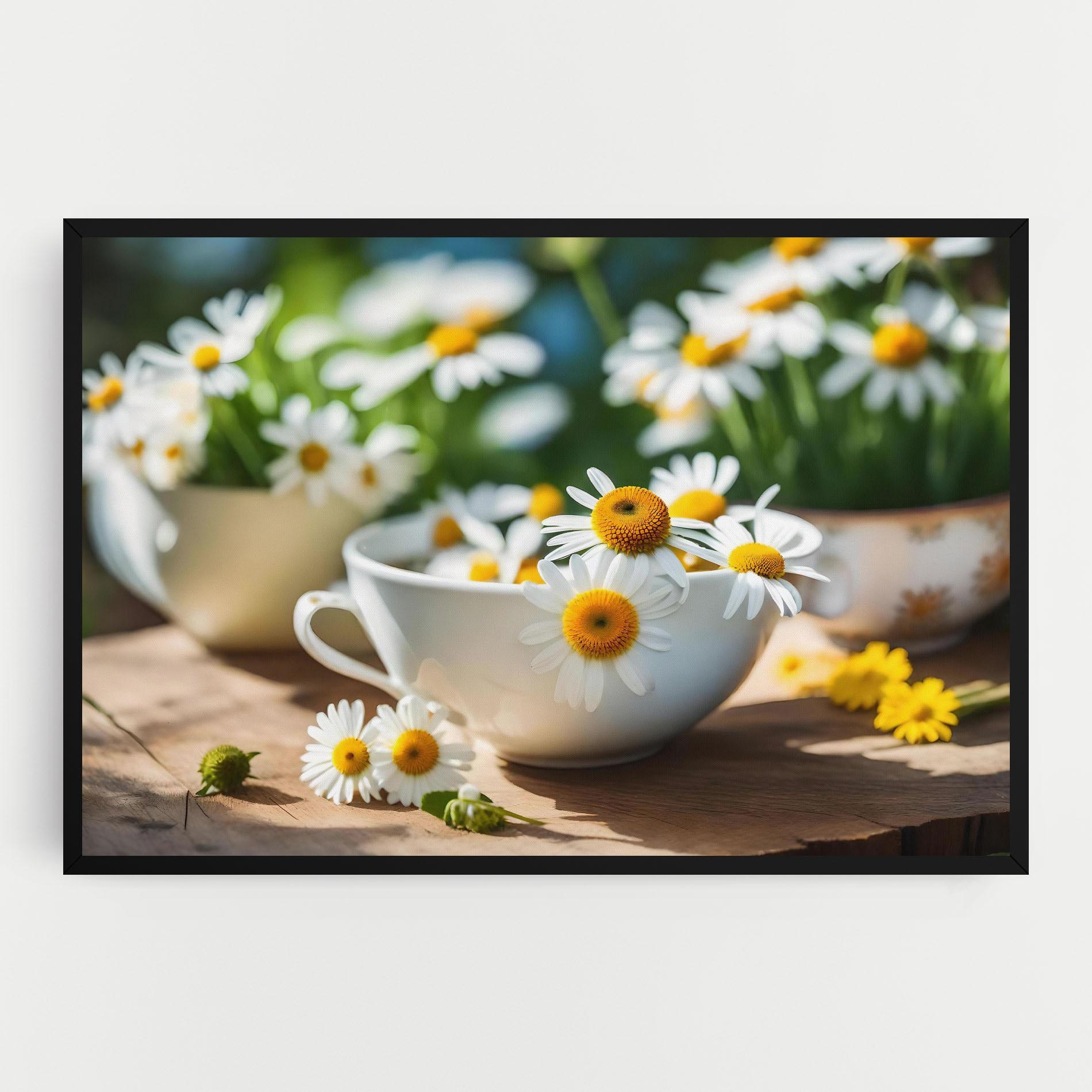 Картина на платно Daisies In A Cup mockup 0