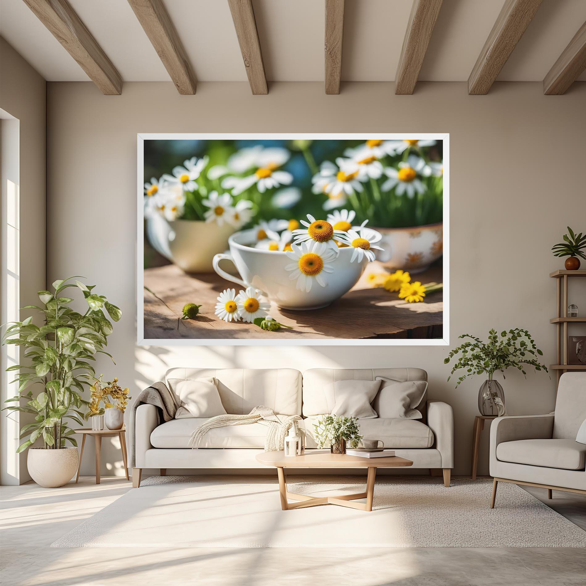 Картина на платно Daisies In A Cup mockup 6