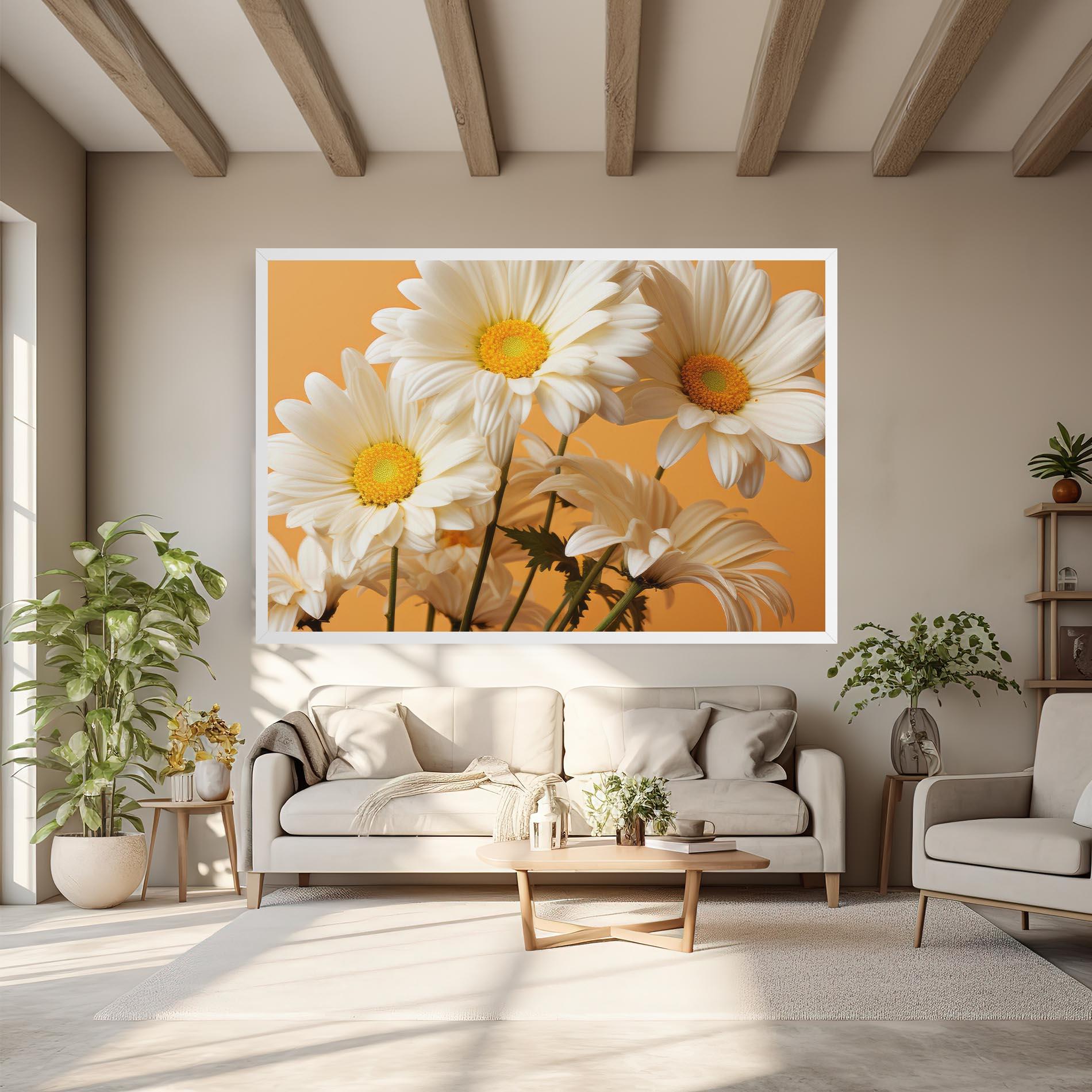 Картина на платно Daisy On Orange mockup 6