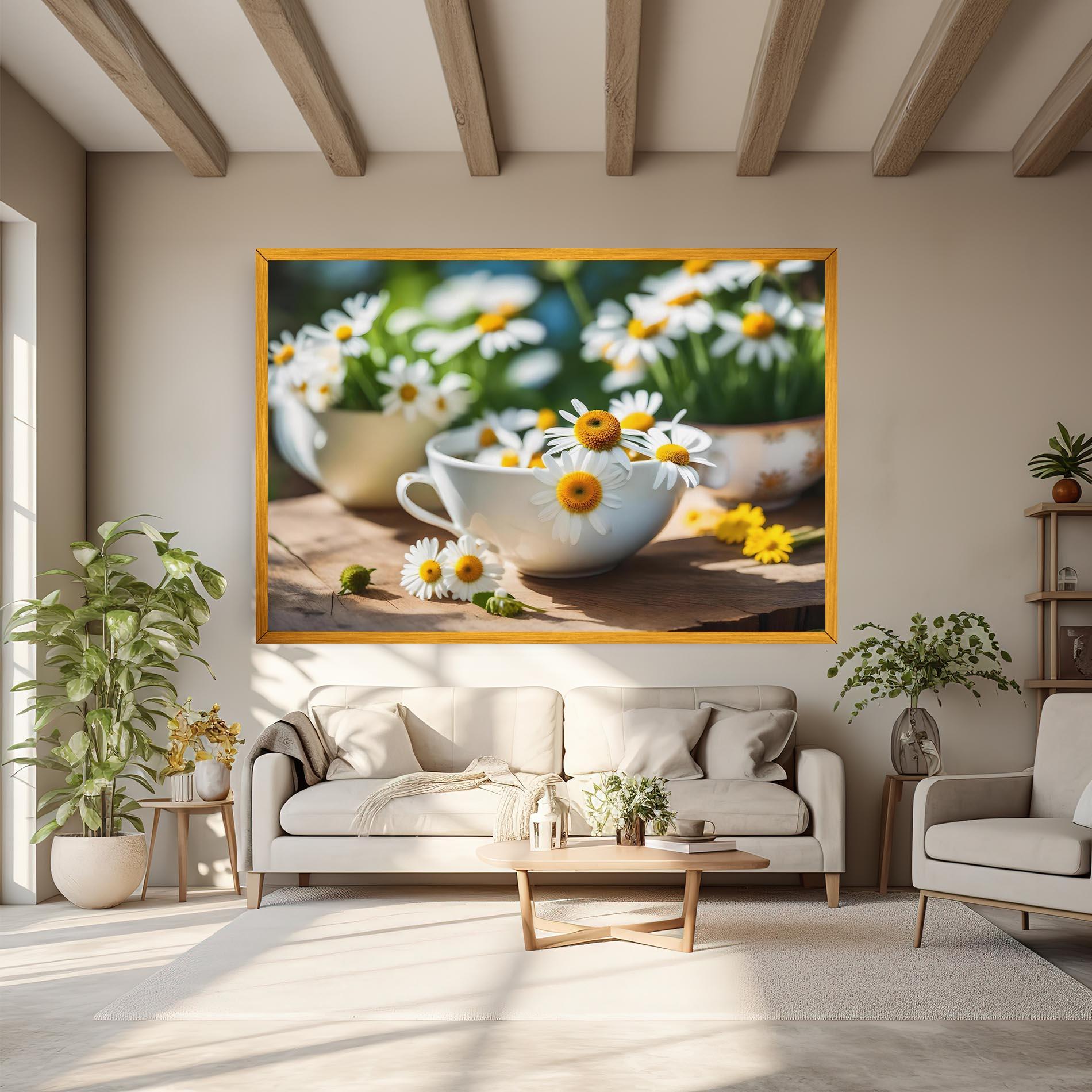 Картина на платно Daisies In A Cup mockup 6