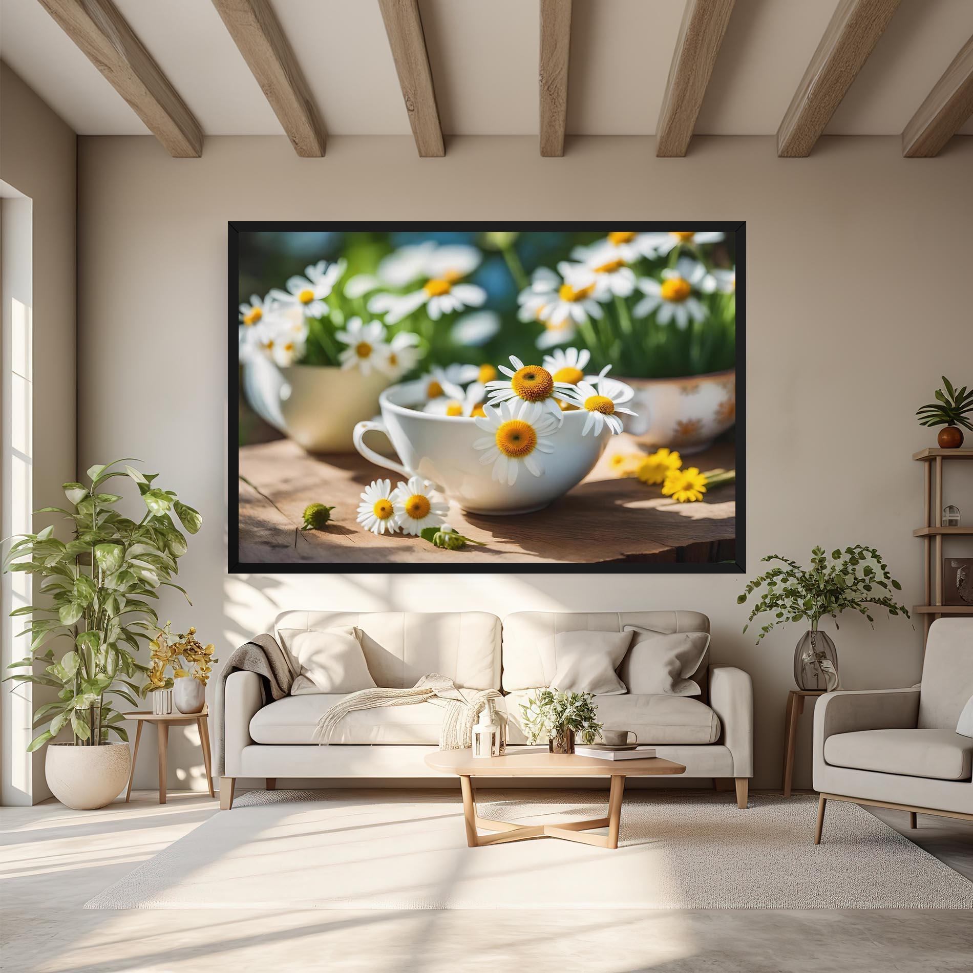 Картина на платно Daisies In A Cup mockup 6