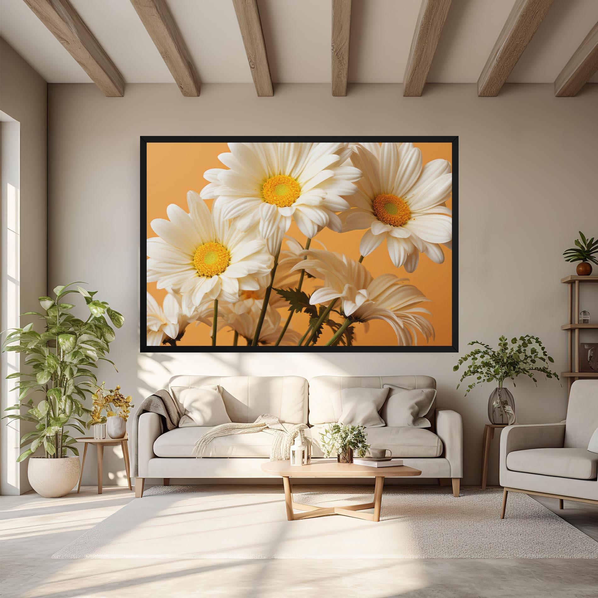 Картина на платно Daisy On Orange mockup 6