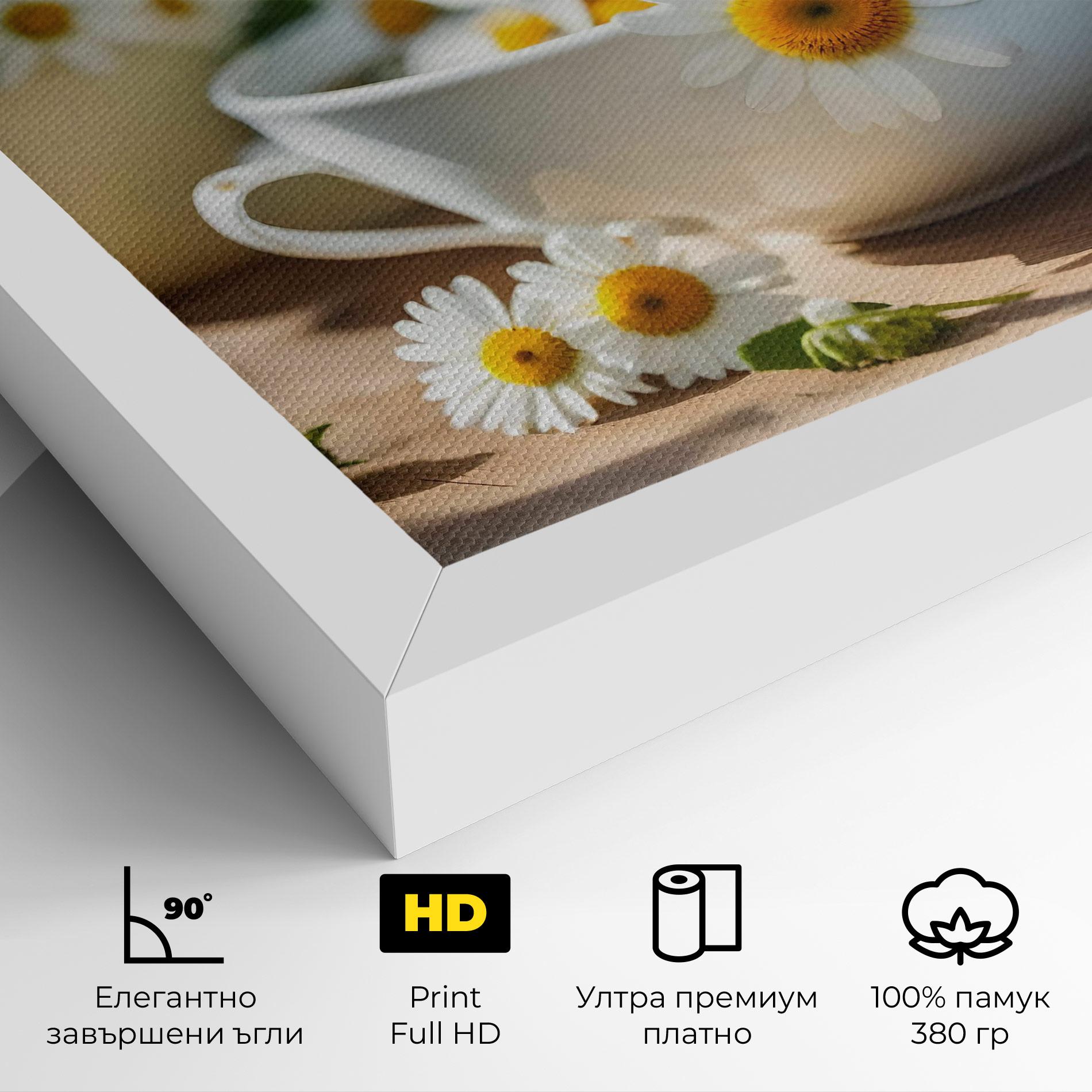 Картина на платно Daisies In A Cup mockup 4