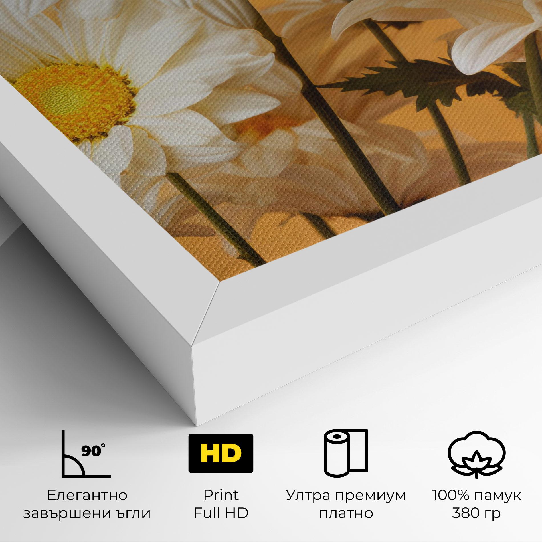 Картина на платно Daisy On Orange mockup 4