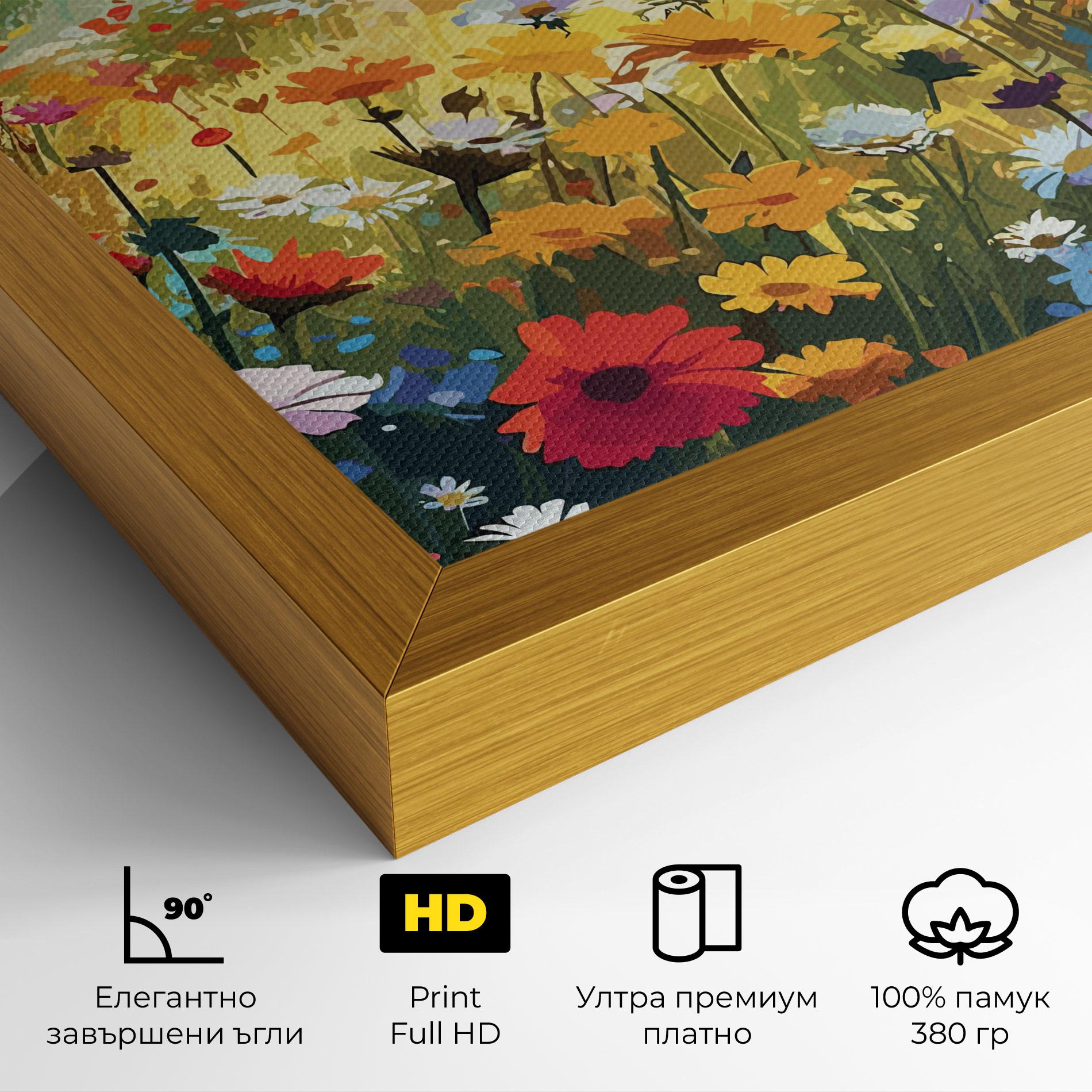 Картина на платно Colorful Daisy Mix mockup 4