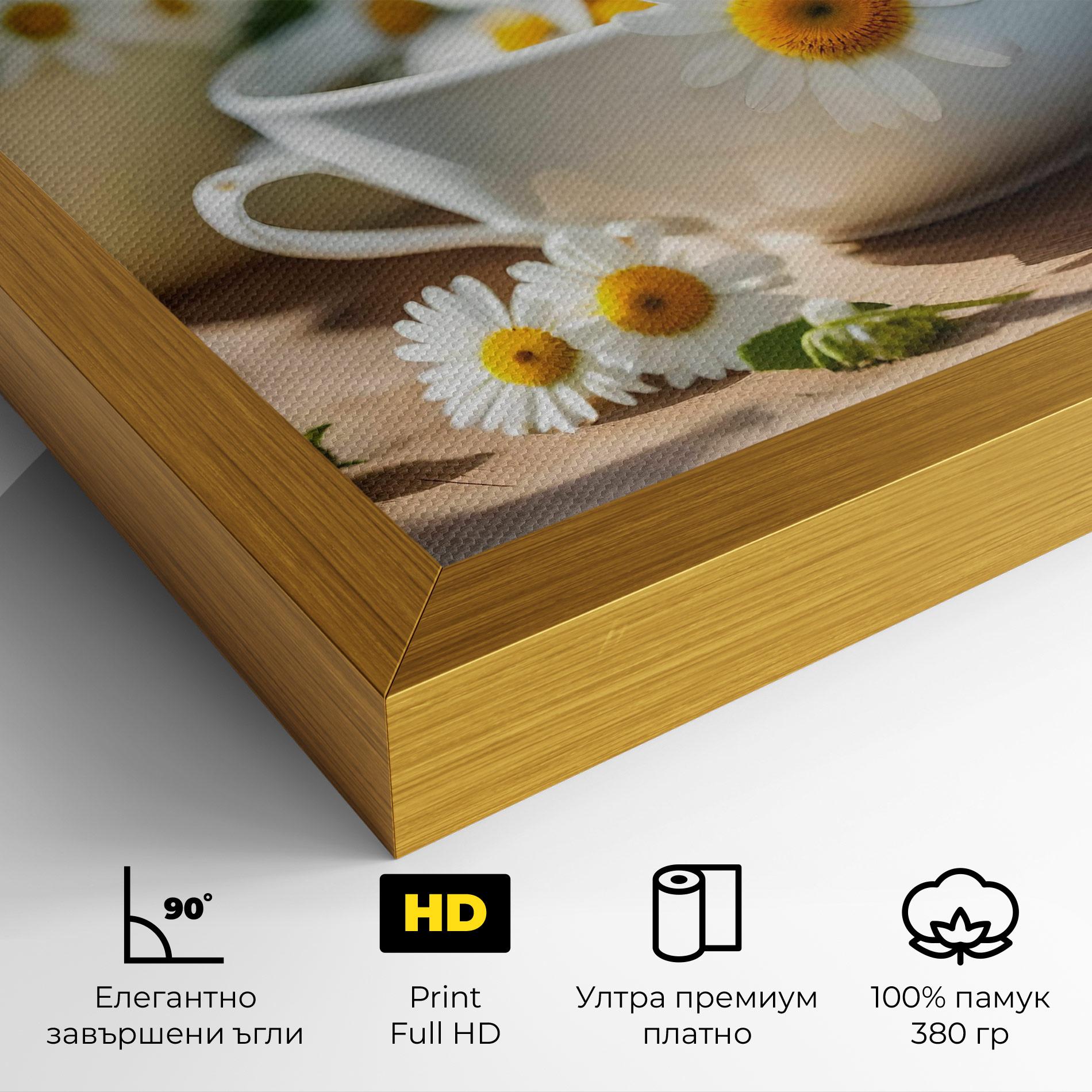 Картина на платно Daisies In A Cup mockup 4