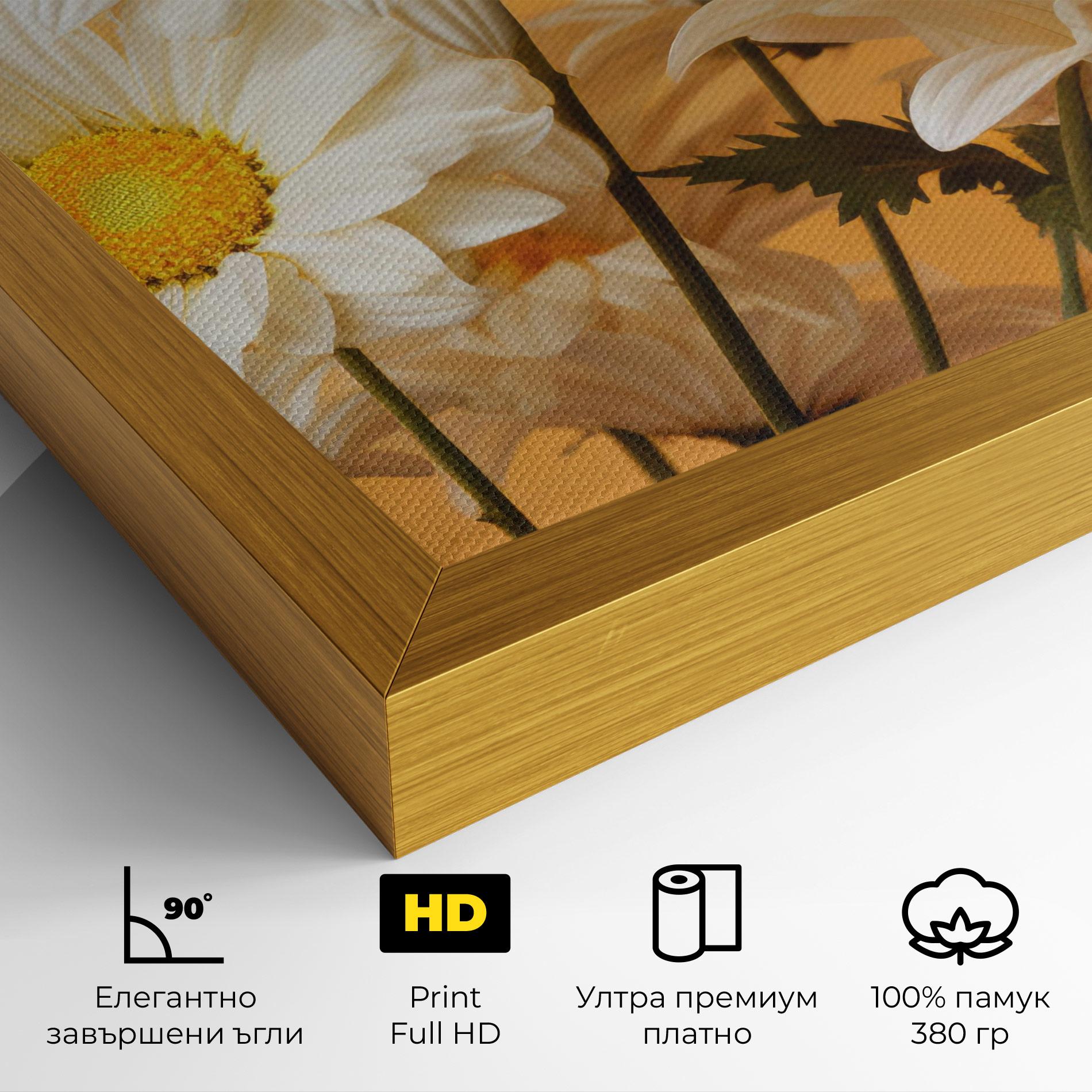 Картина на платно Daisy On Orange mockup 4
