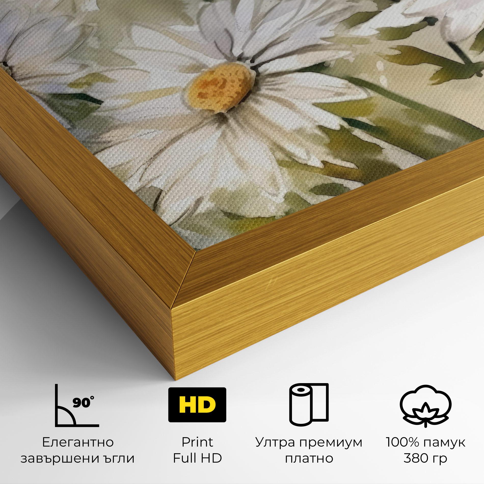 Картина на платно Daisy Painting mockup 4