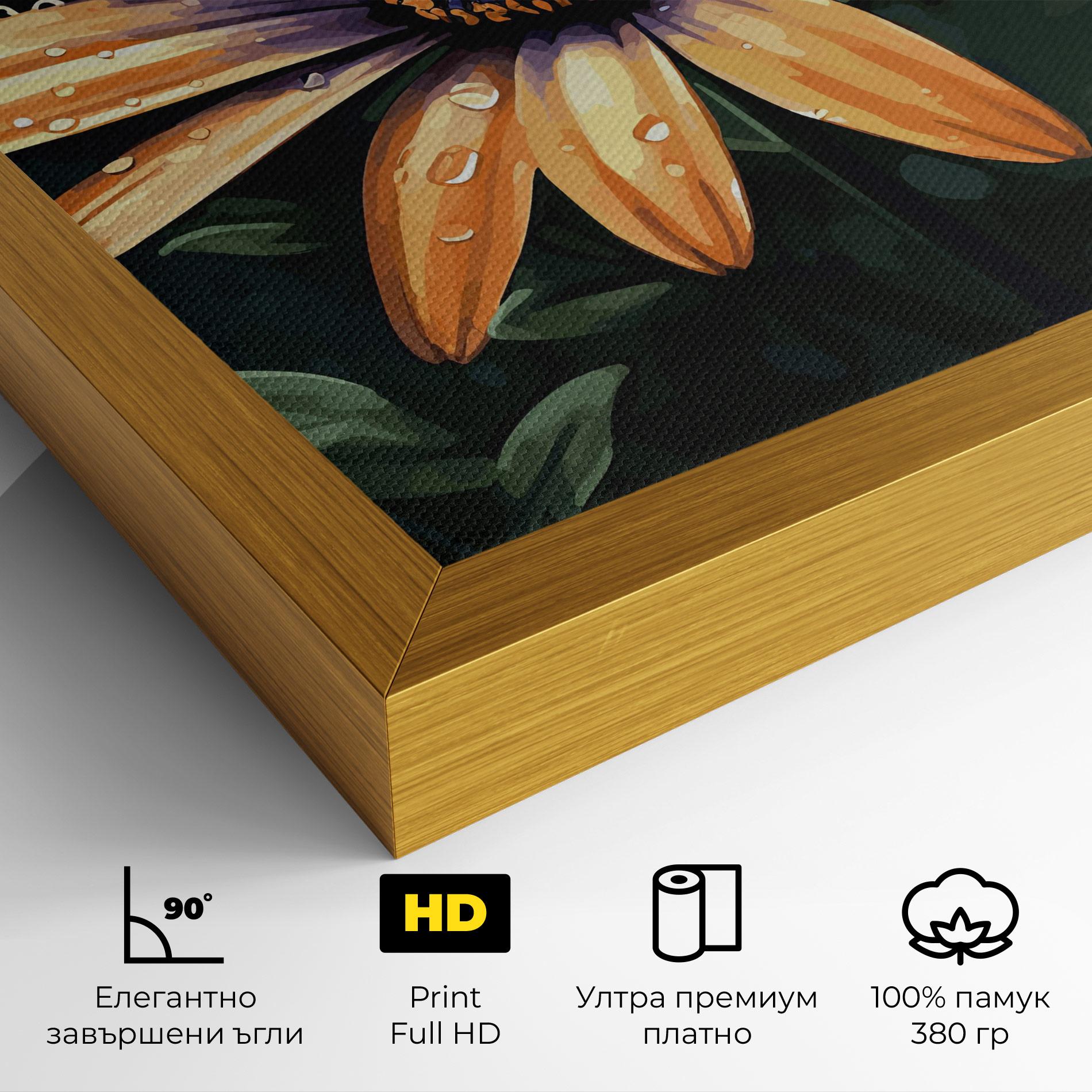 Картина на платно Orange Pretty Daisy mockup 4