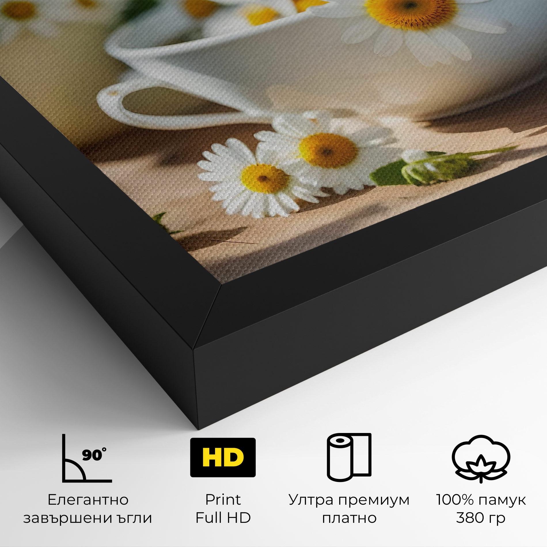 Картина на платно Daisies In A Cup mockup 4