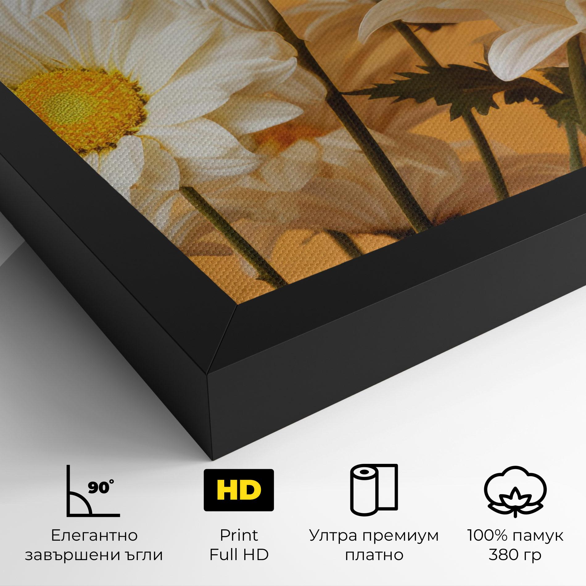 Картина на платно Daisy On Orange mockup 4