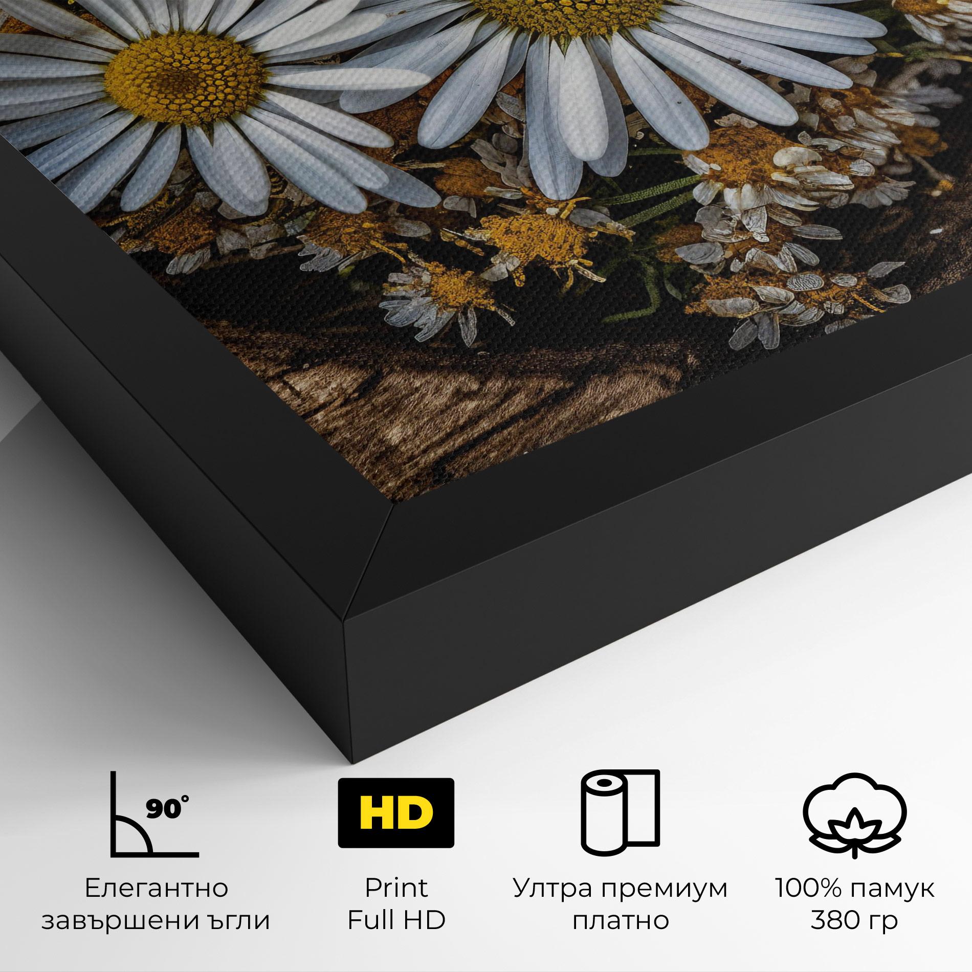 Картина на платно Heart Shaped Daisy mockup 4