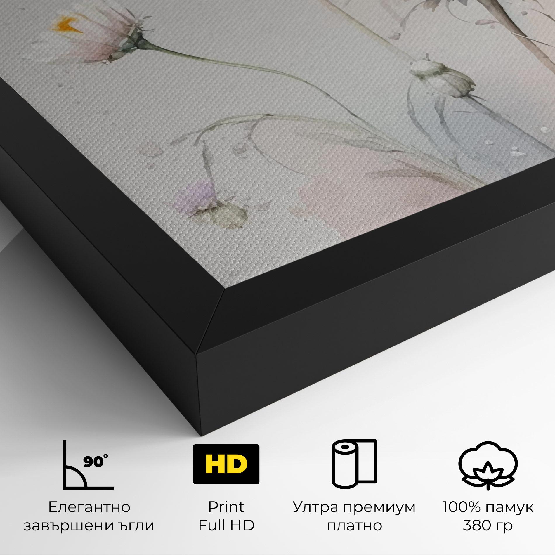 Картина на платно White Painted Daisy mockup 4