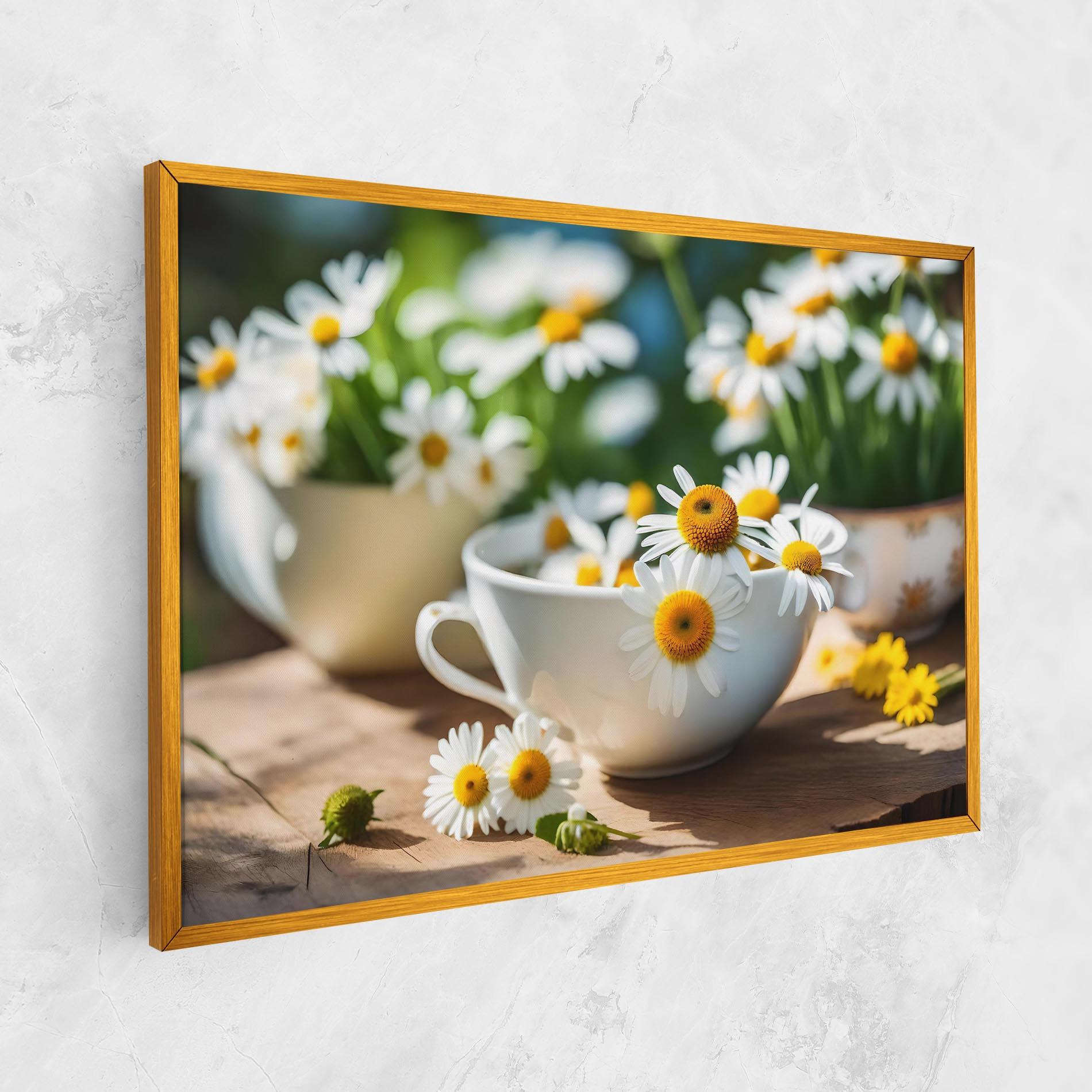 Картина на платно Daisies In A Cup mockup 1