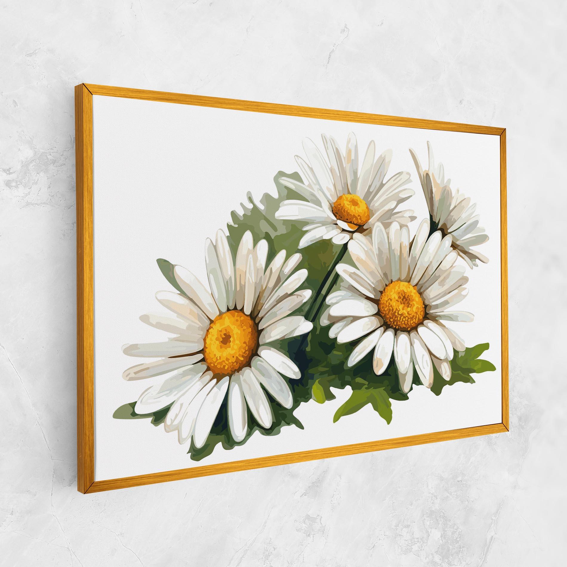 Картина на платно Grey White Daisy mockup 1