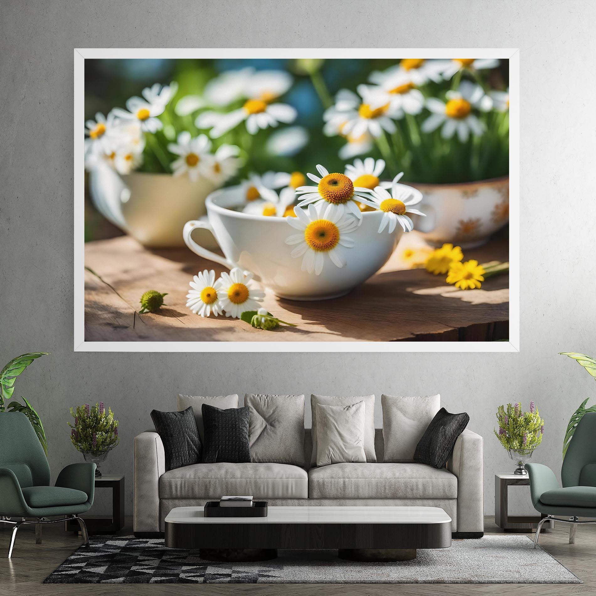Картина на платно Daisies In A Cup mockup 7