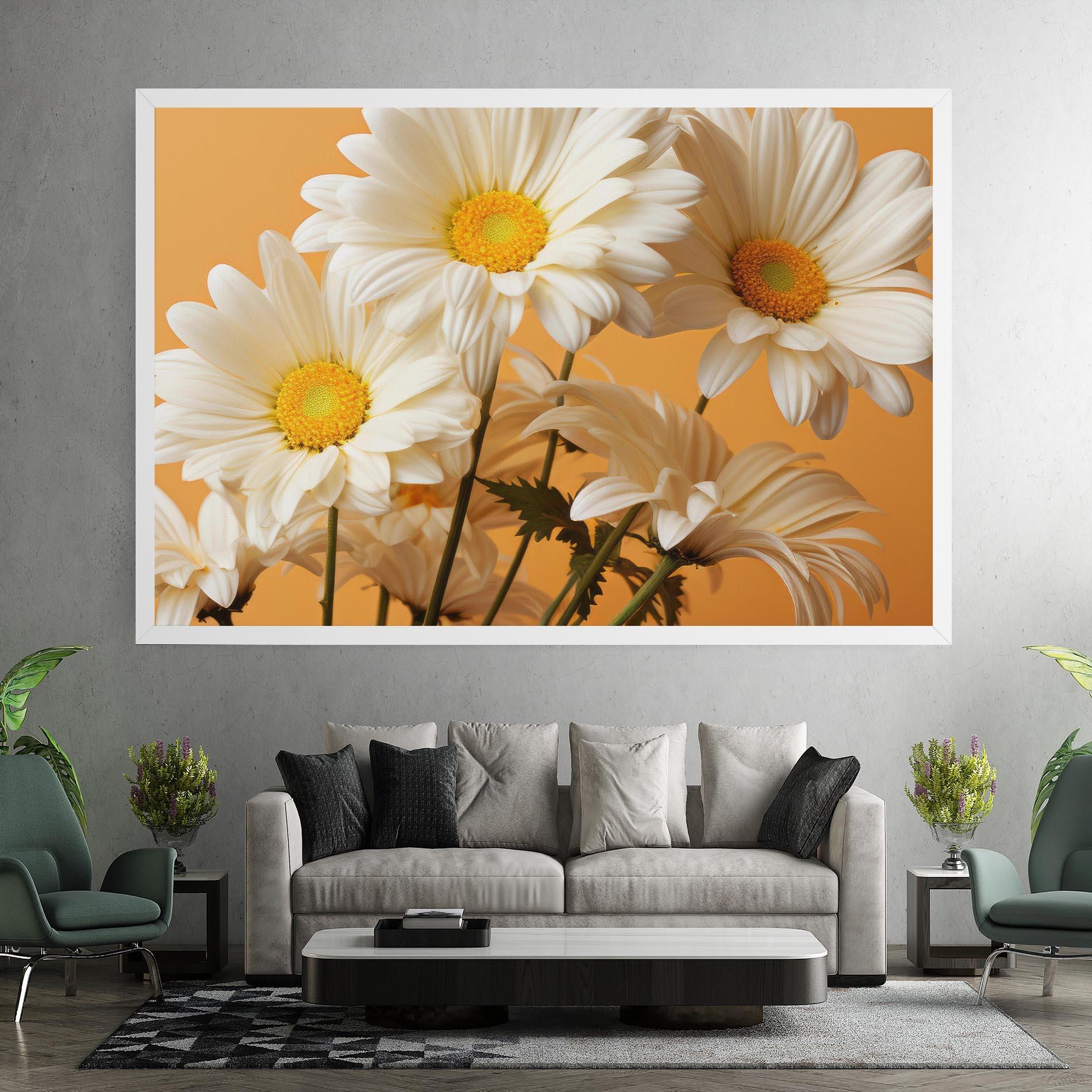 Картина на платно Daisy On Orange mockup 7