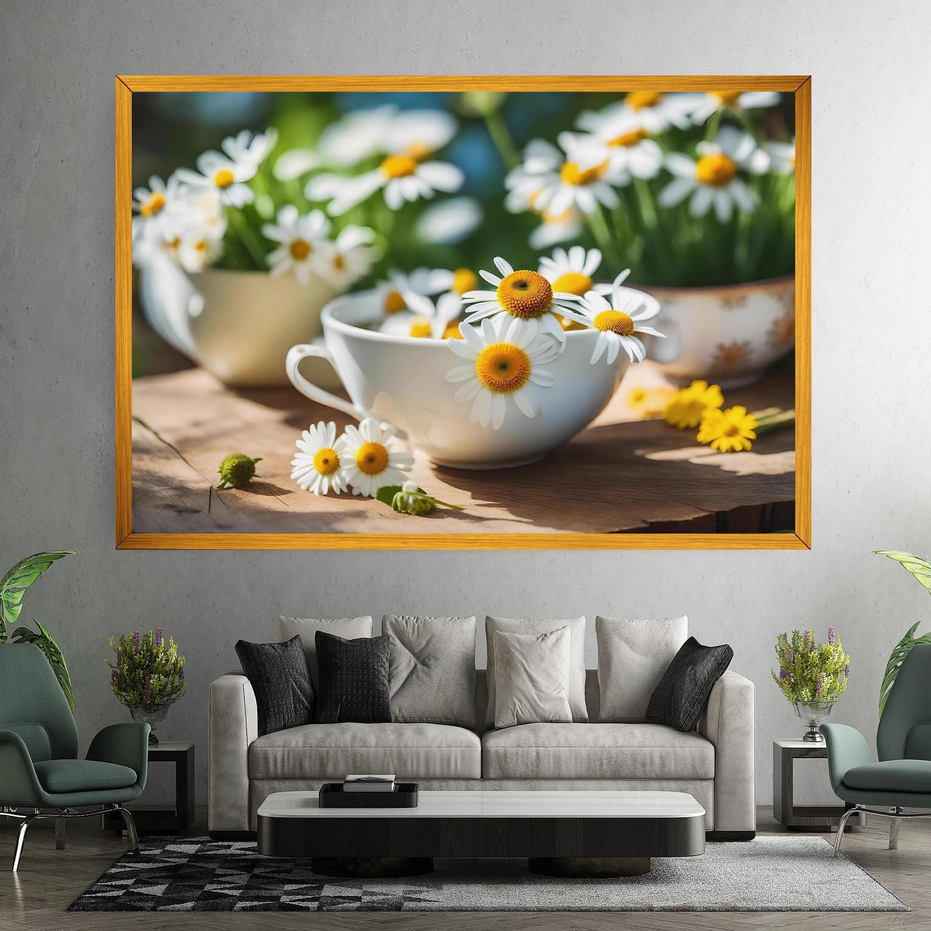 Картина на платно Daisies In A Cup mockup 7