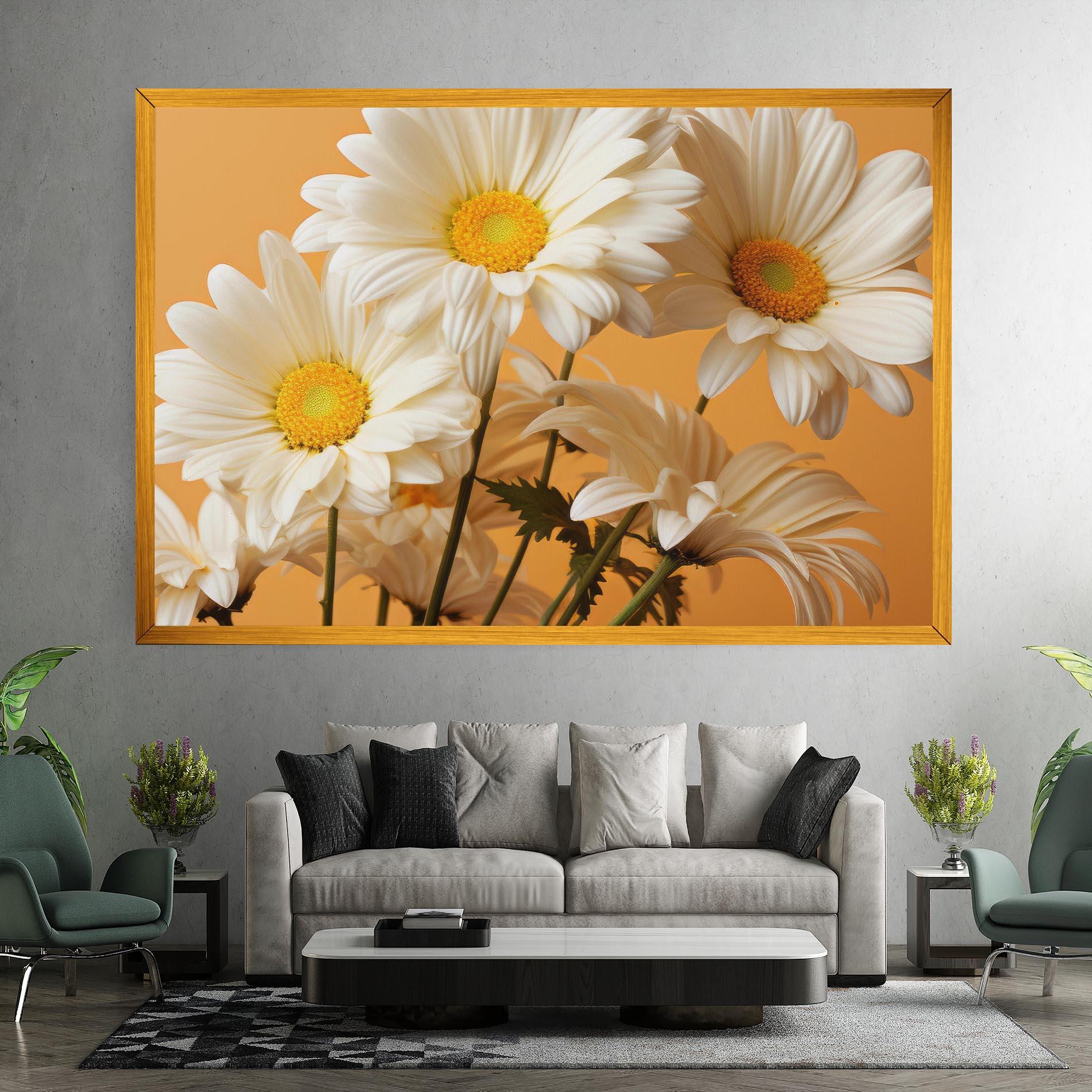 Картина на платно Daisy On Orange mockup 7