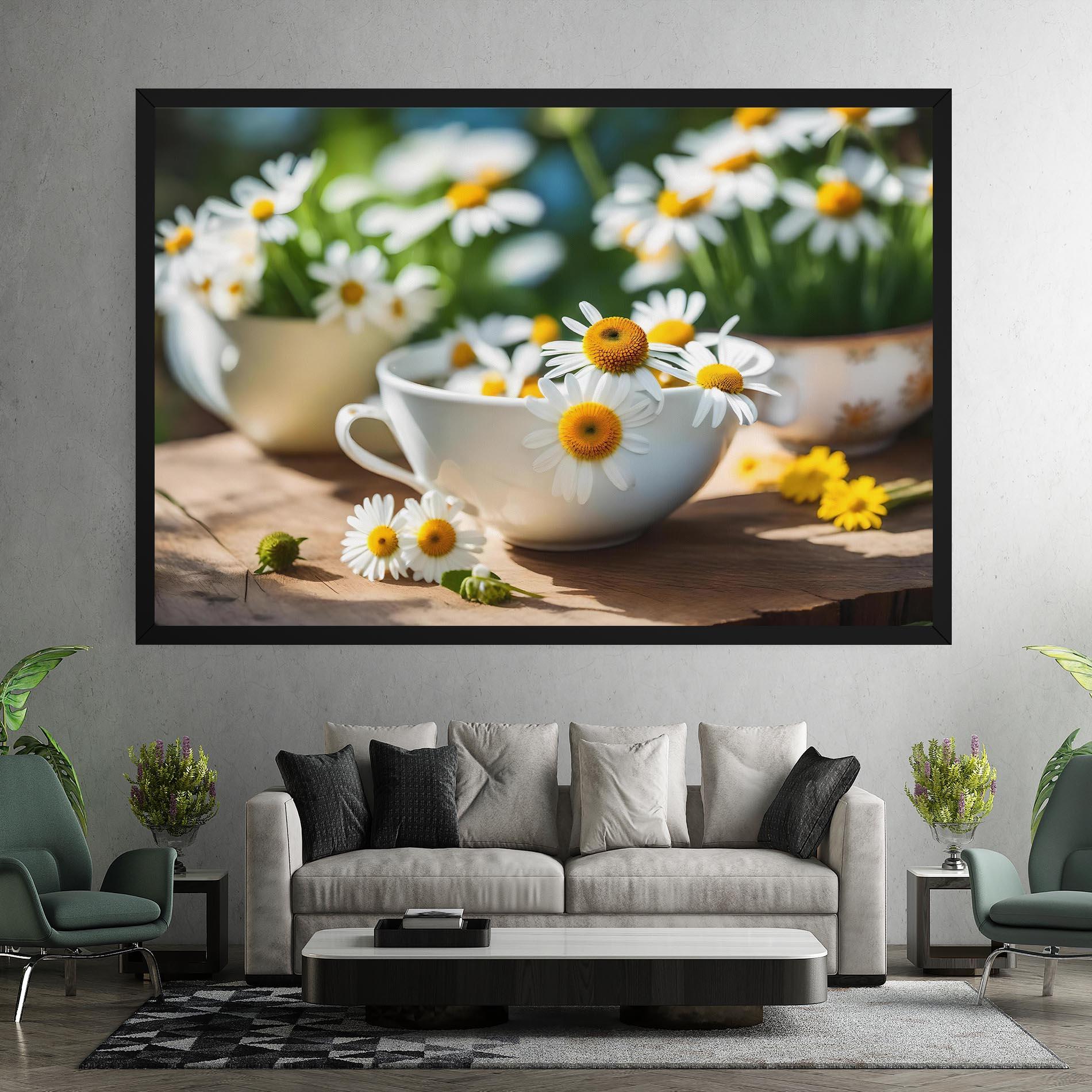 Картина на платно Daisies In A Cup mockup 7