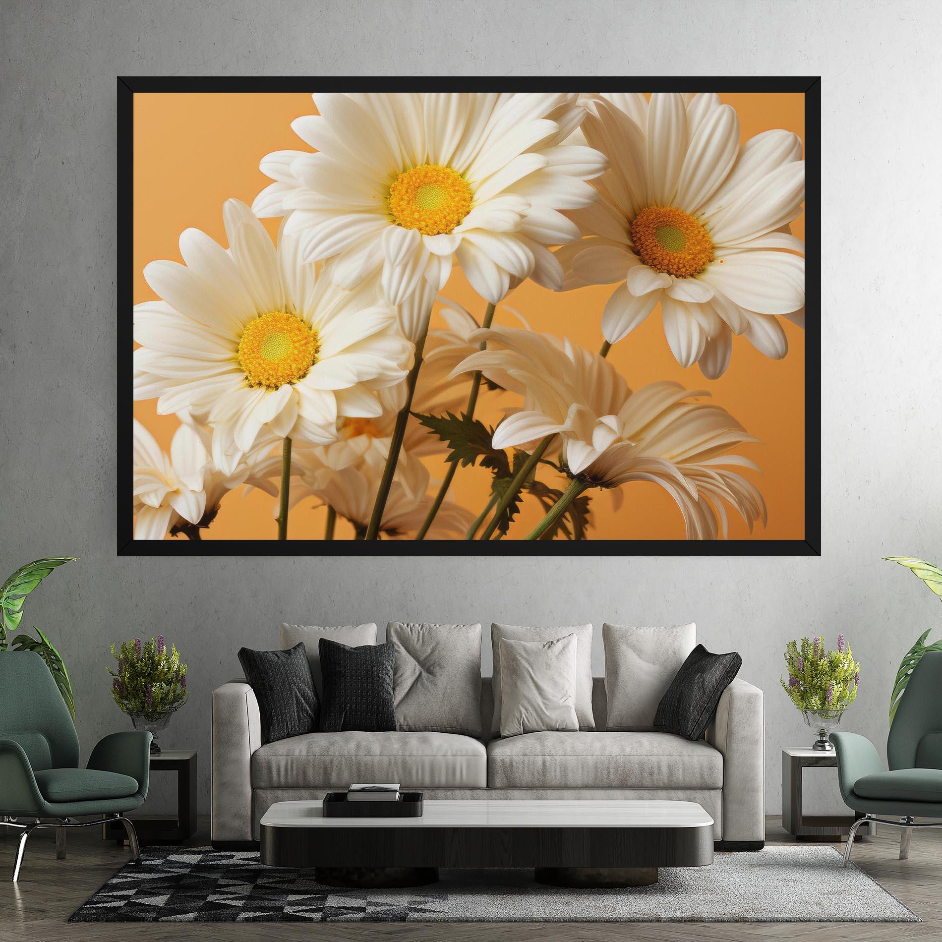 Картина на платно Daisy On Orange mockup 7