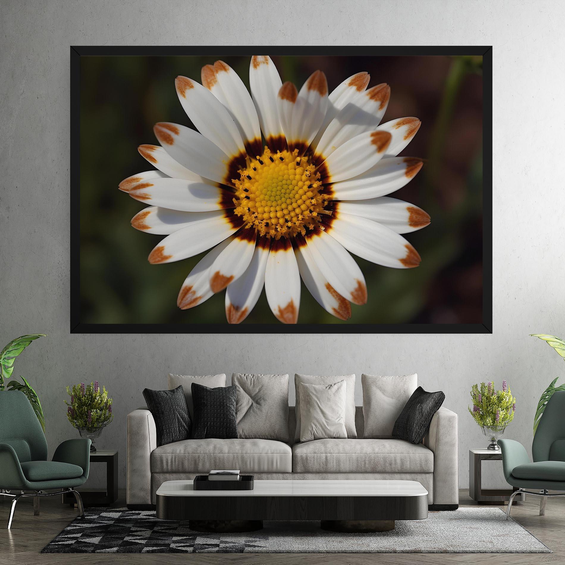 Картина на платно White Brown Daisy mockup 7